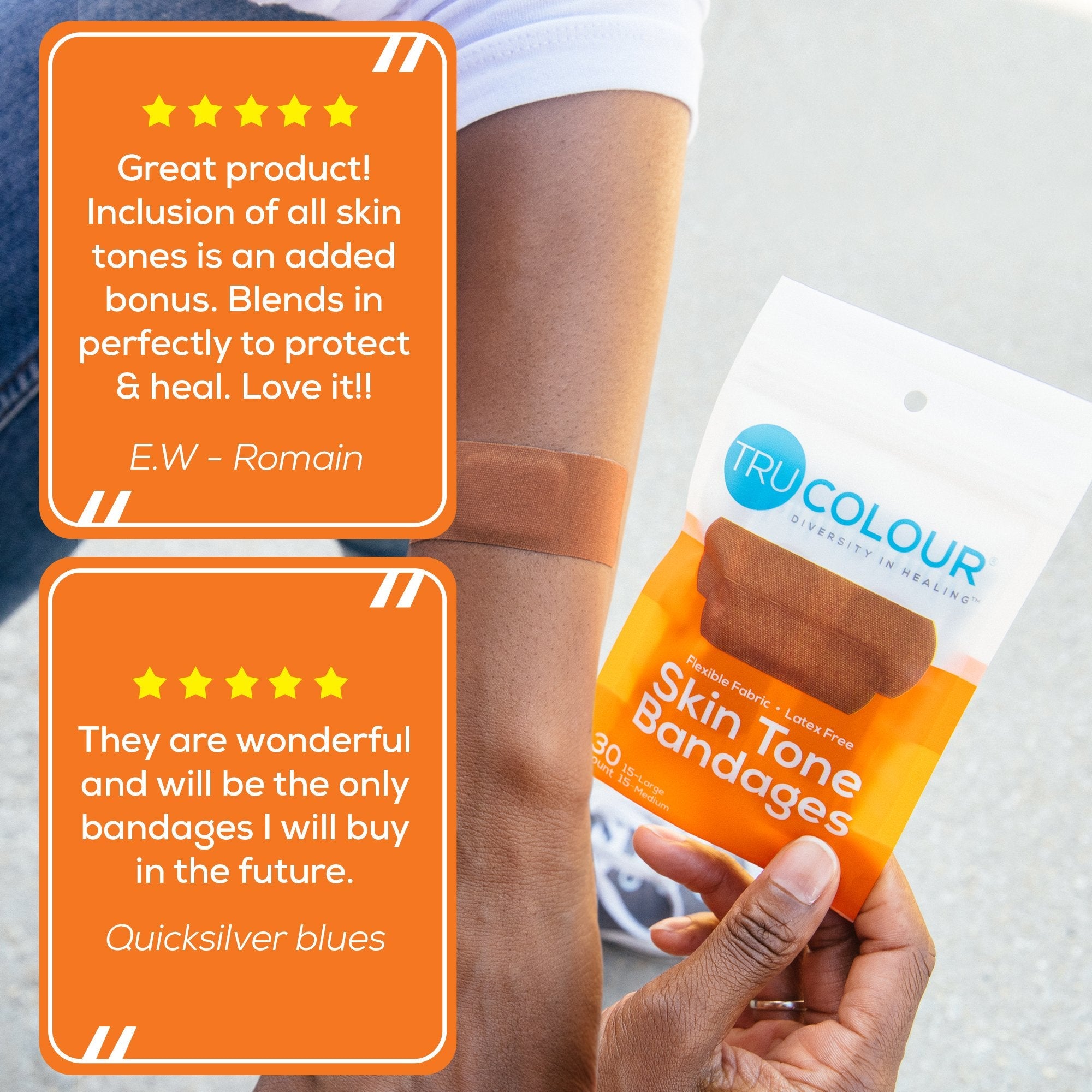 TruColour® Brown Adhesive Strip, 1 x 3 Inch (30 Units)