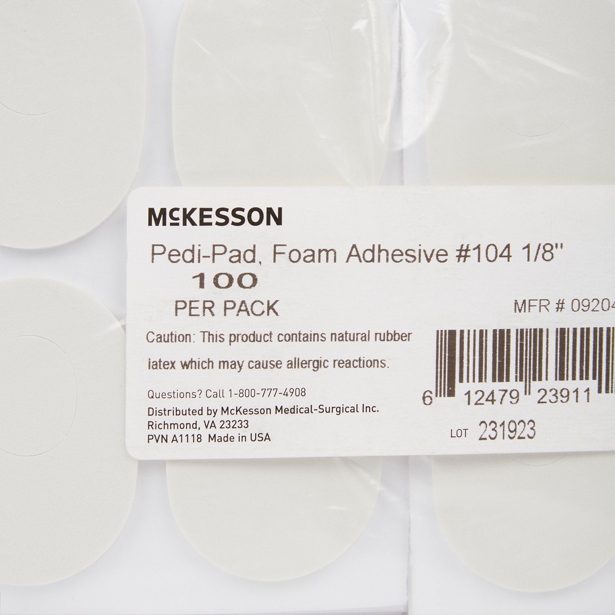 McKesson Pedi-Pad Foot Pad, Size 104 (100 Units)