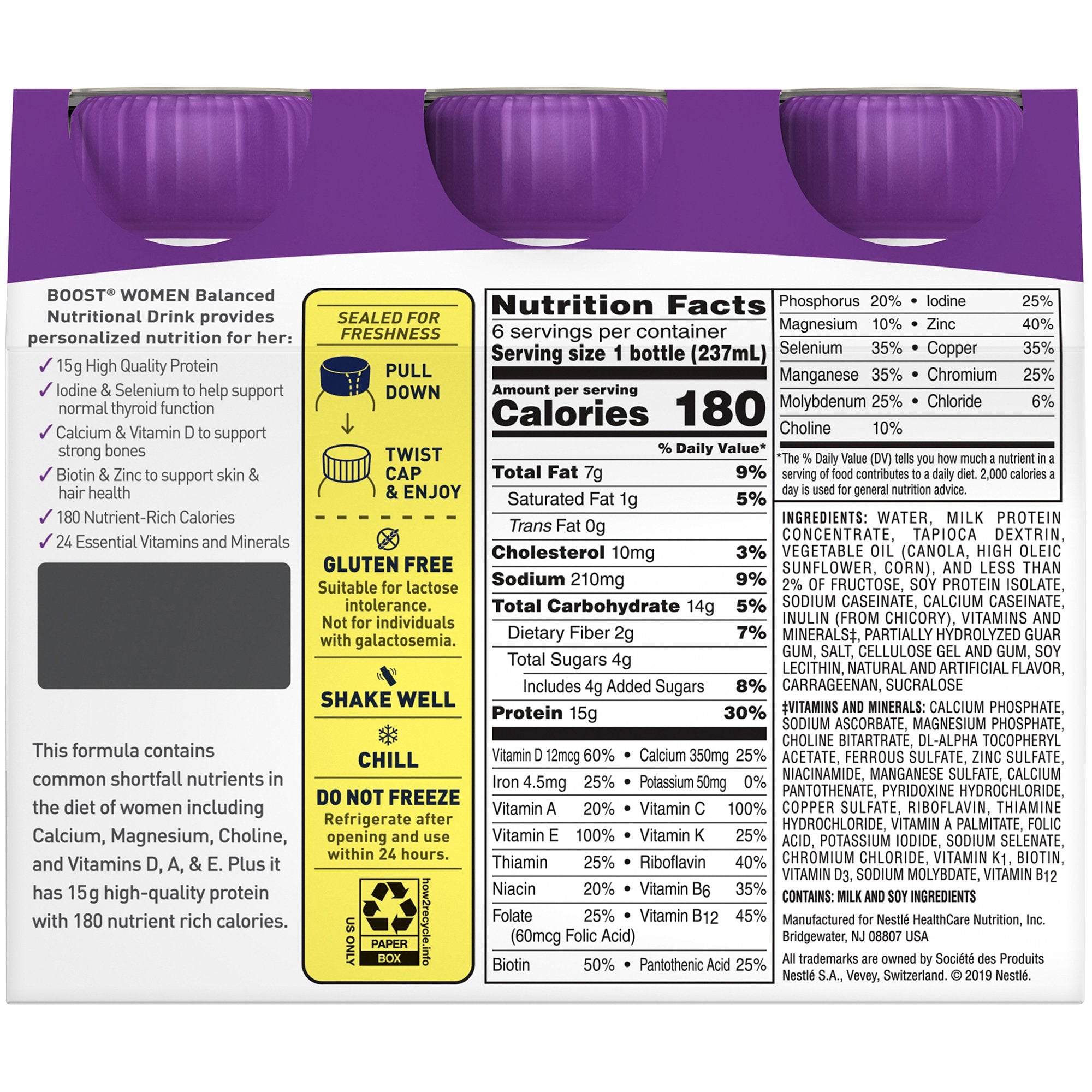 Boost® Women Vanilla Balanced Nutritional Drink, 8 oz. Bottle (6 Units)