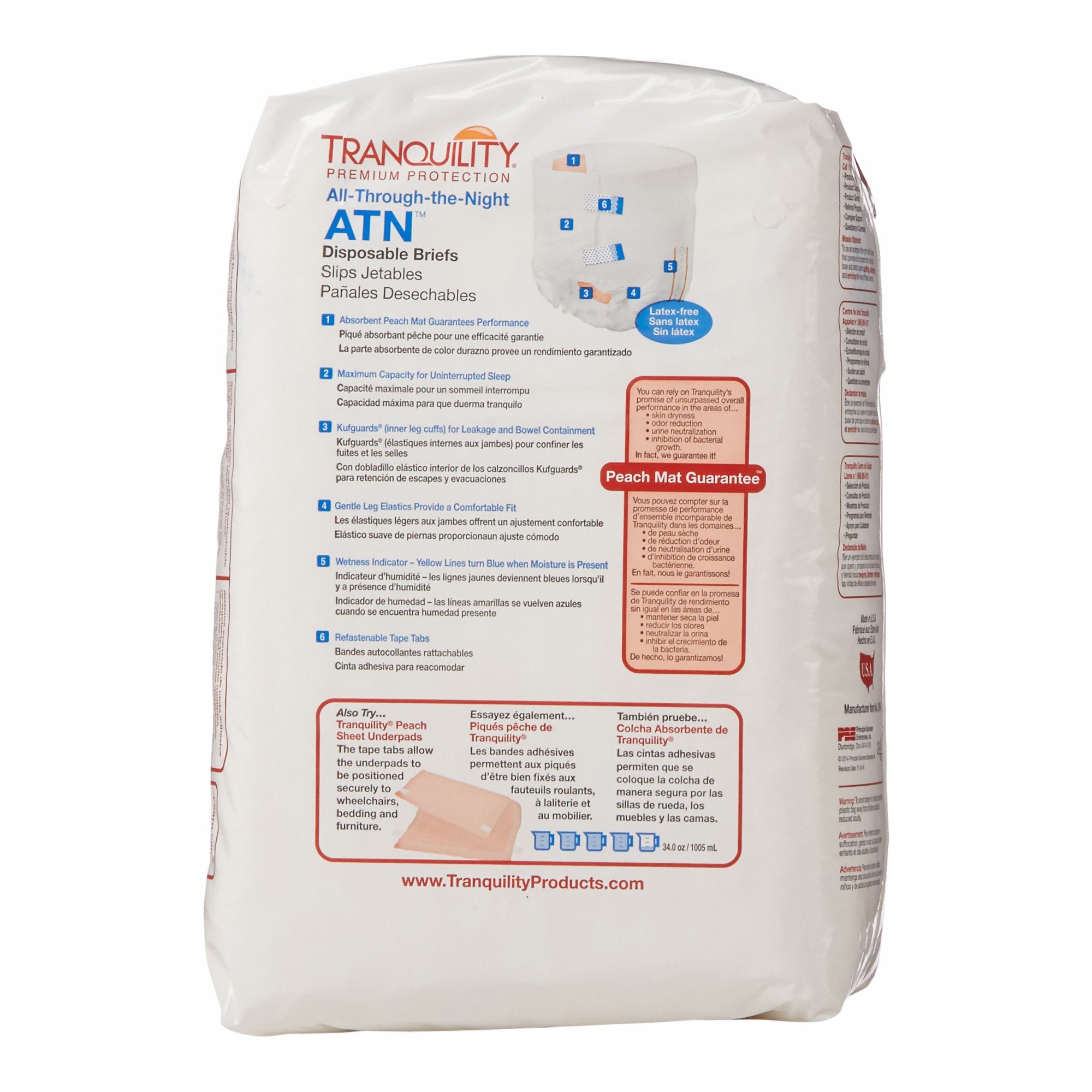 Tranquility® ATN Small Incontinence Briefs - Max Absorbency 10-Pack