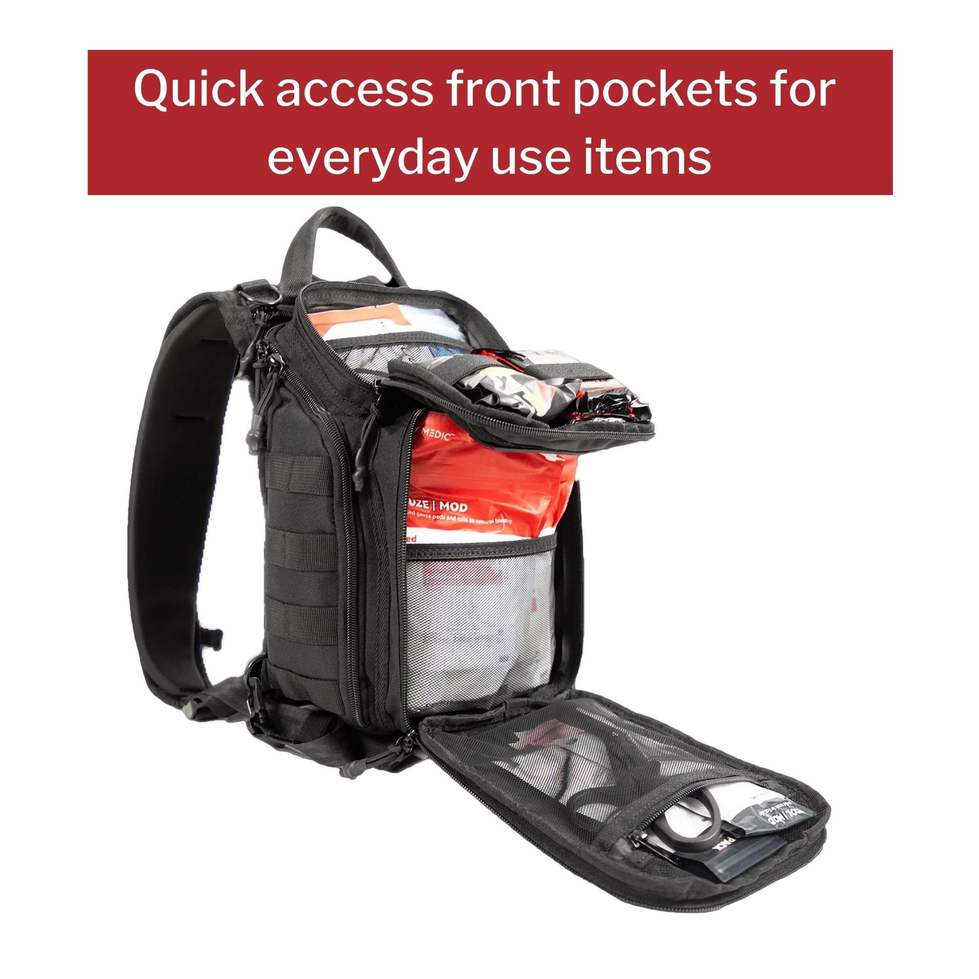 My Medic Recon First Aid Kit Backpack with Emergency Medical Supplies - Red (1 Unit)