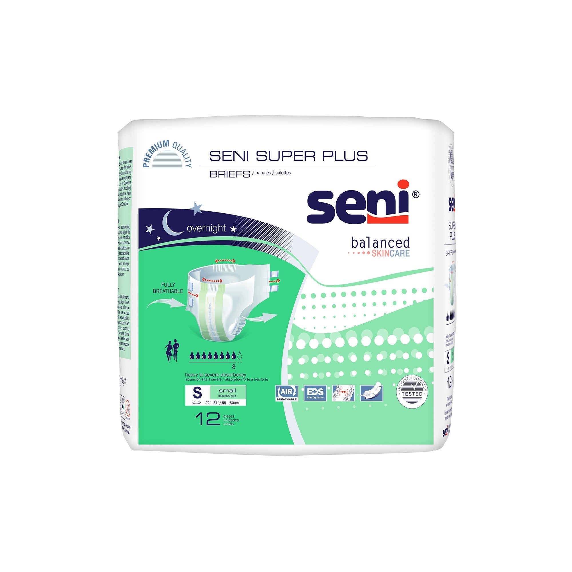 Seni® Super Plus Heavy to Severe Absorbency Incontinence Brief, Small (12 Units)