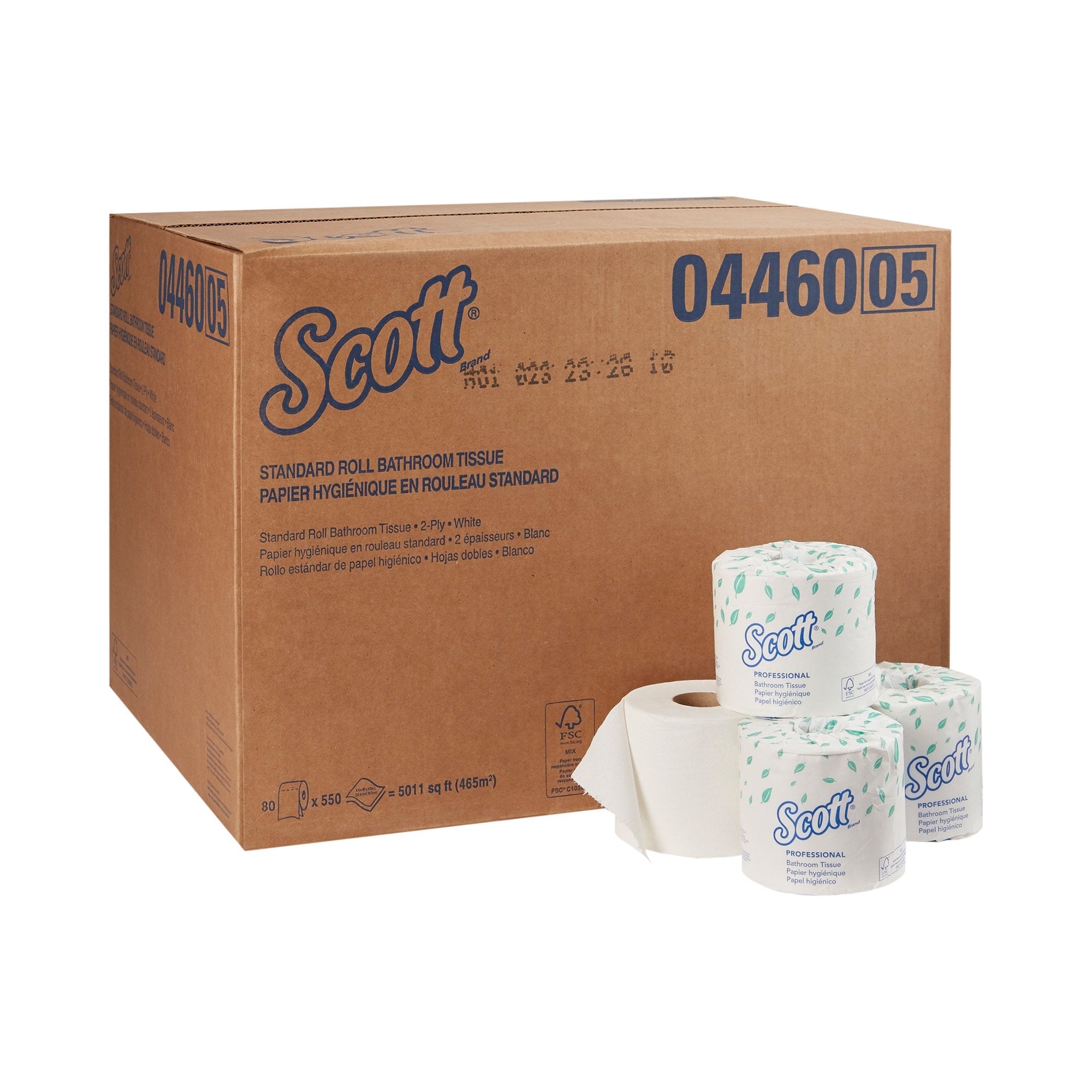 Scott® Essential Bulk Toilet Paper - 2-Ply, White, 550 Sheets, 80 Rolls