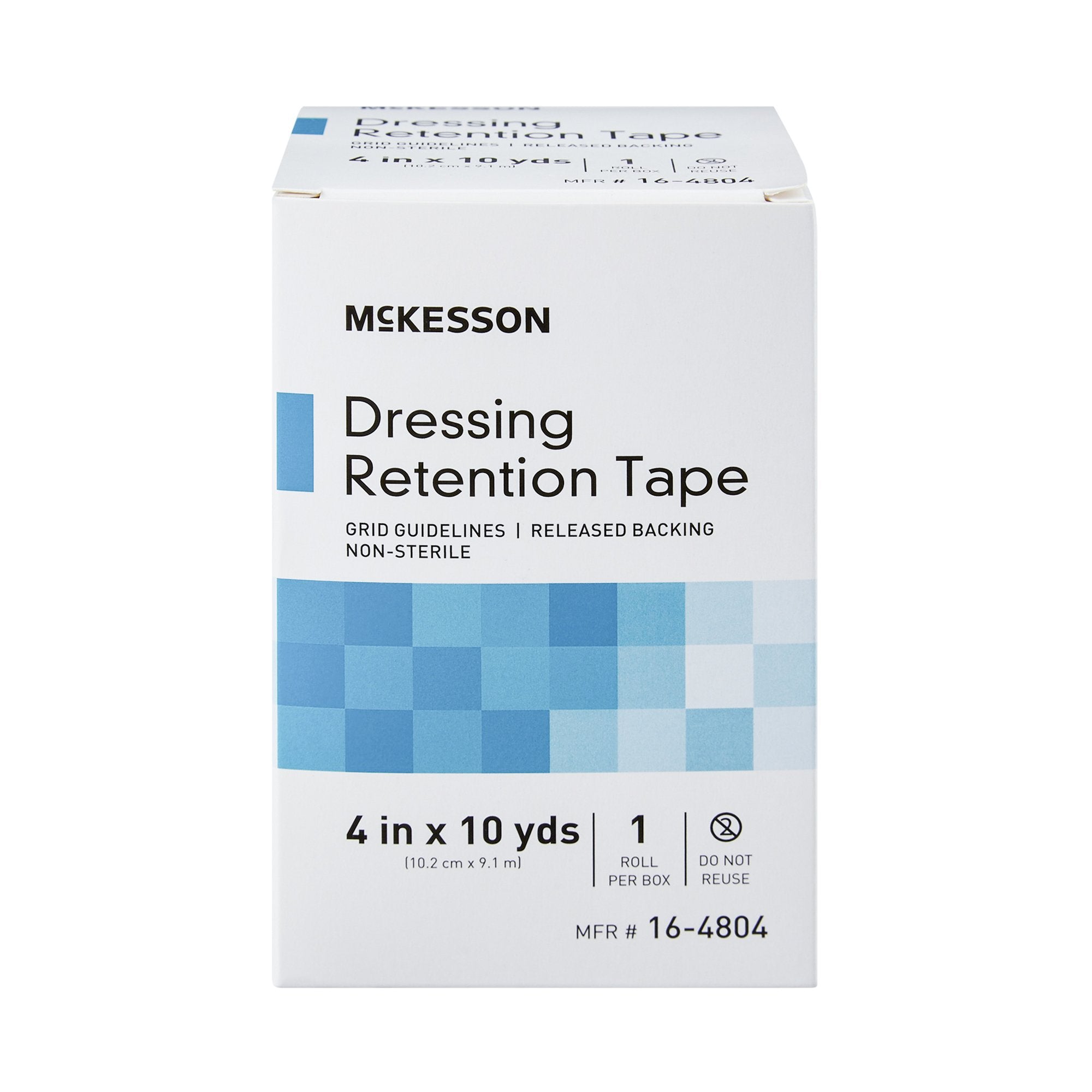 McKesson Nonwoven Fabric / Printed Release Paper Dressing Retention Tape, 4 Inch x 10 Yard, White (1 Unit)