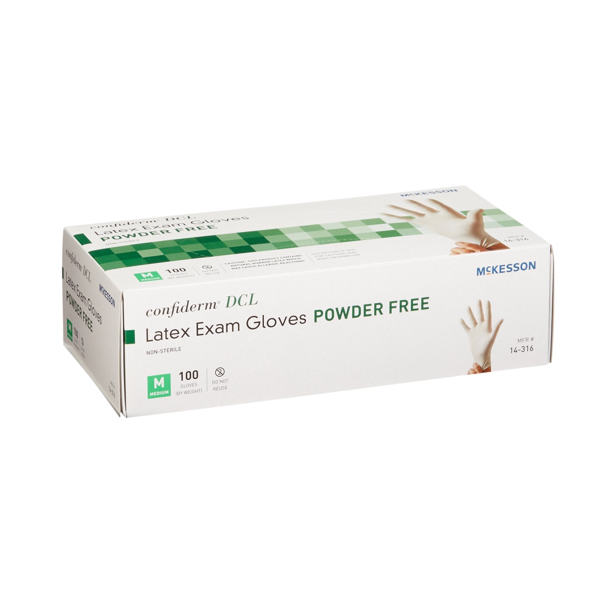 McKesson Confiderm® Latex Exam Glove, Medium, Ivory (100 Units)