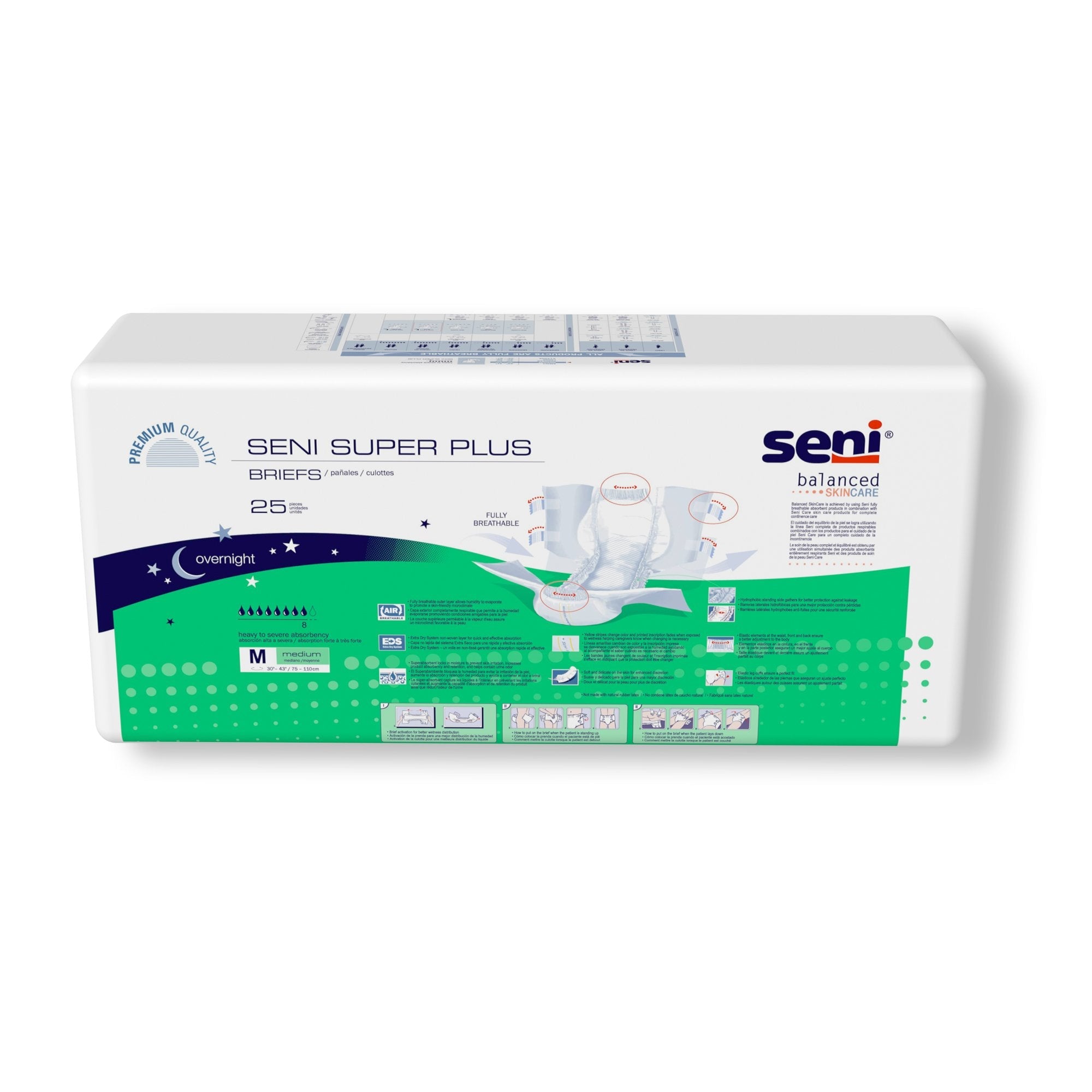 Seni® Super Plus Severe Absorbency Incontinence Brief, Medium (25 Units)