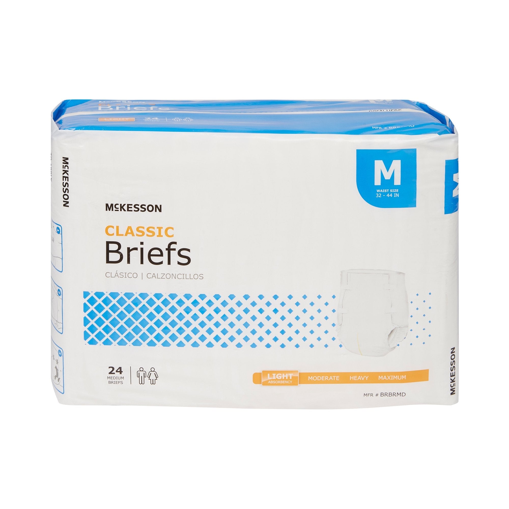 McKesson Classic Light Absorbency Incontinence Brief, Medium (24 Units)