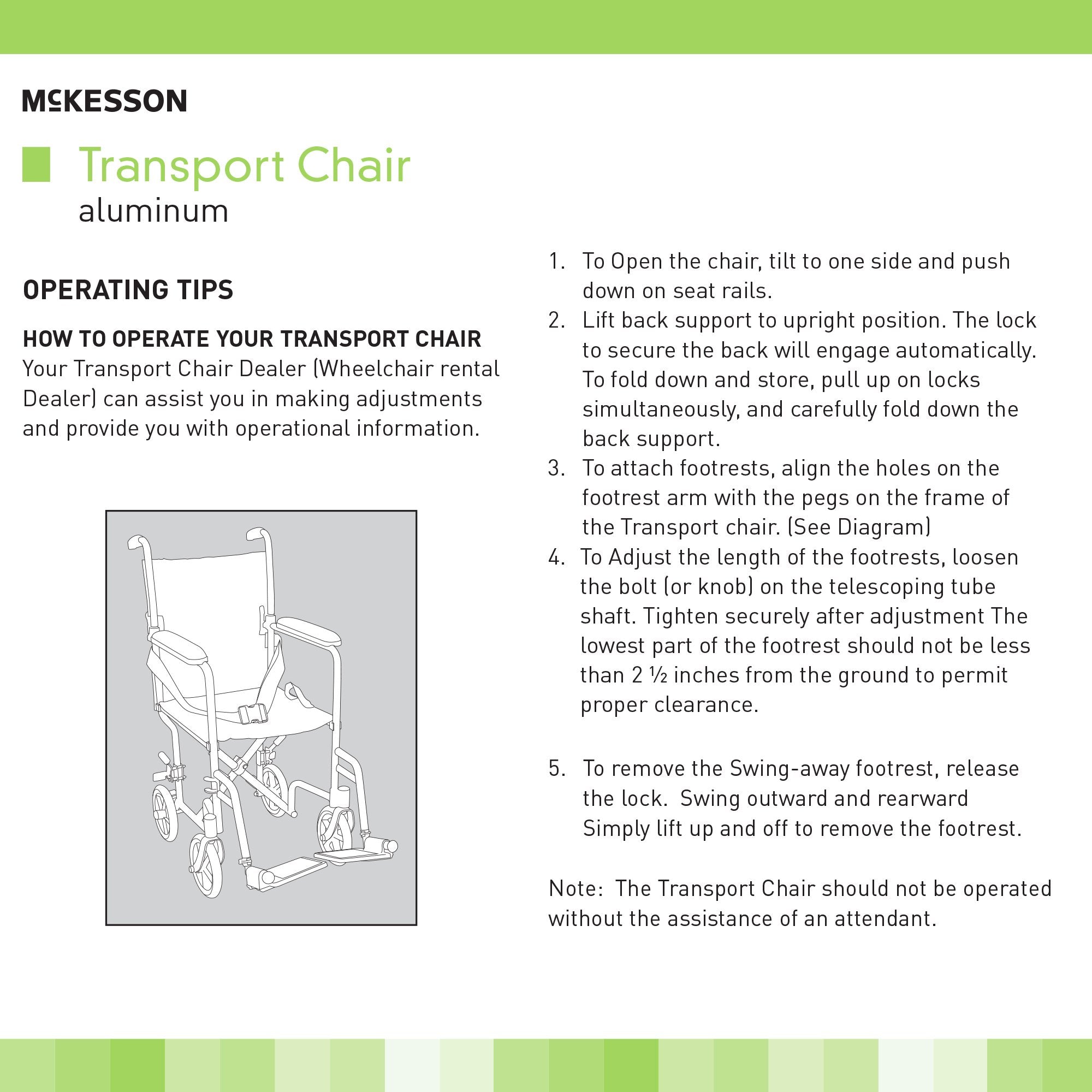 McKesson Transport Chair, Black (1 Unit)