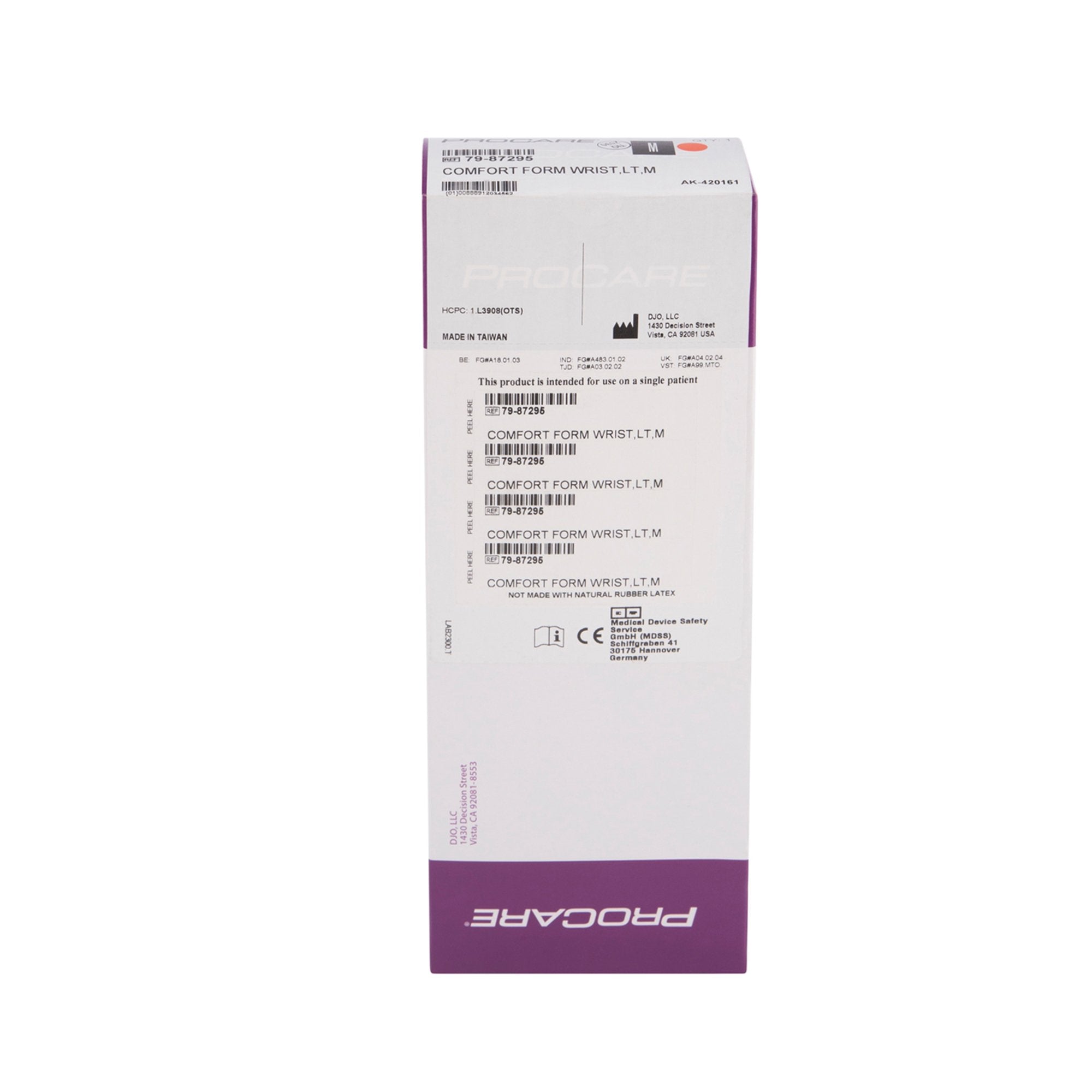 Wrist Splint ProCare ComfortForm Palmar Stay, Aluminum/Foam/Lycra, Black, Medium, Left-Hand (1 Unit)