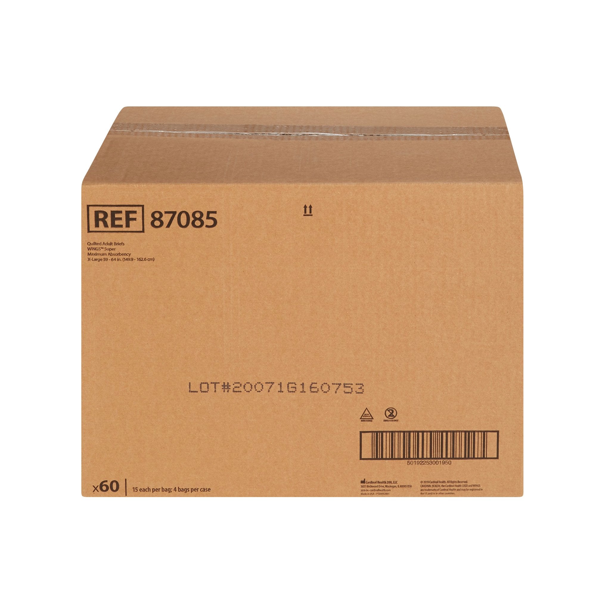 Wings™ Super Quilted Maximum Absorbency Incontinence Brief, Extra Large (15 Units)