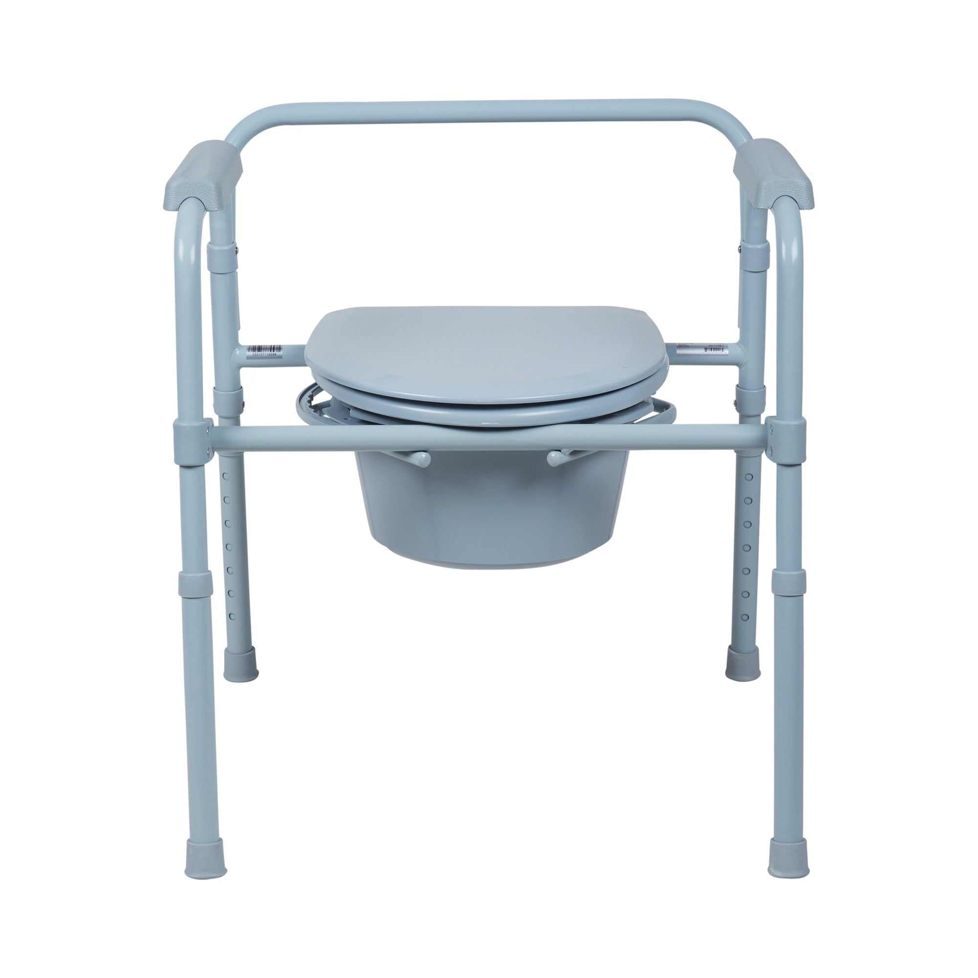 McKesson Steel Folding Commode Chair - Adjustable, Portable, 350lb Capacity