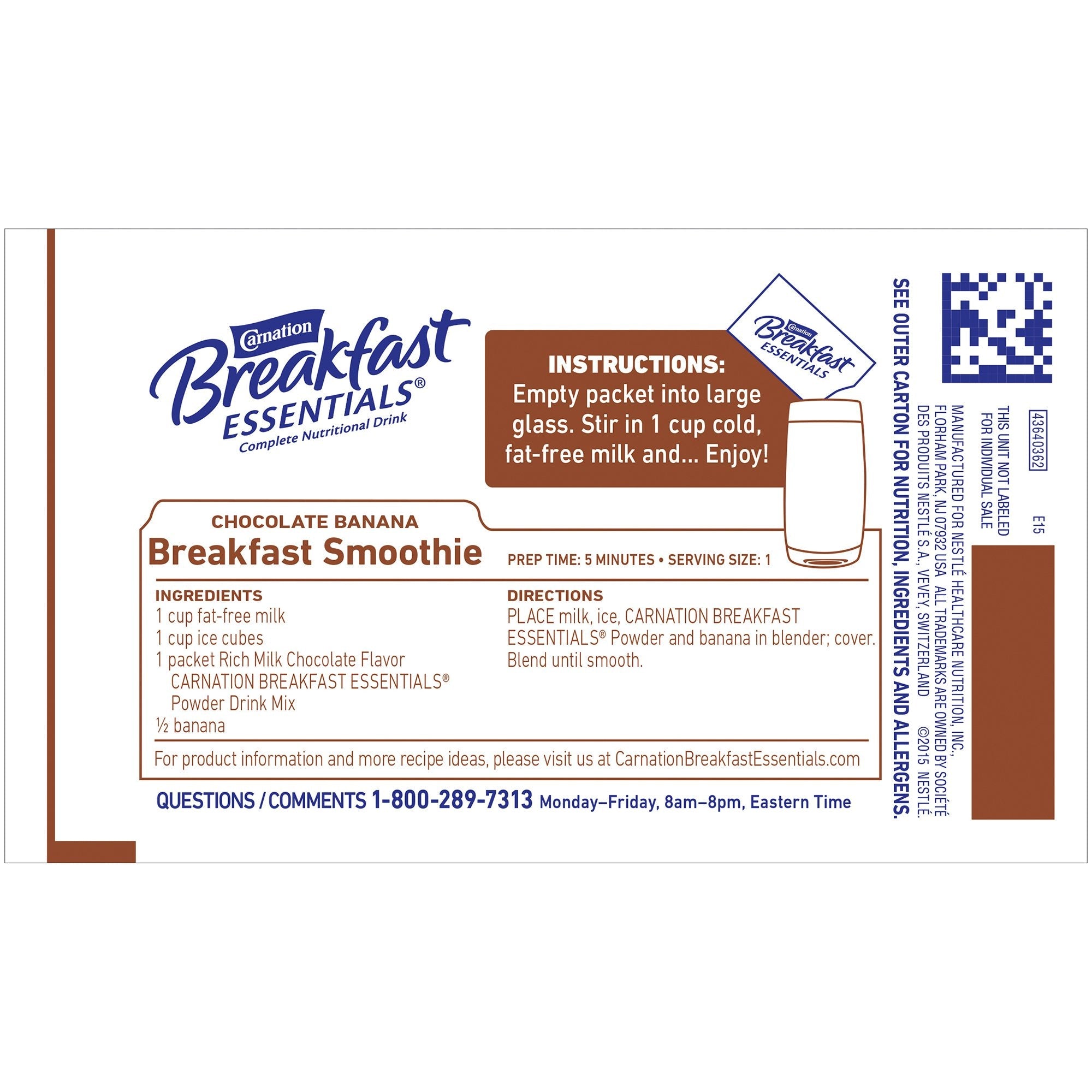 Carnation Breakfast Essentials® Chocolate Nutritional Drink (10 Units)