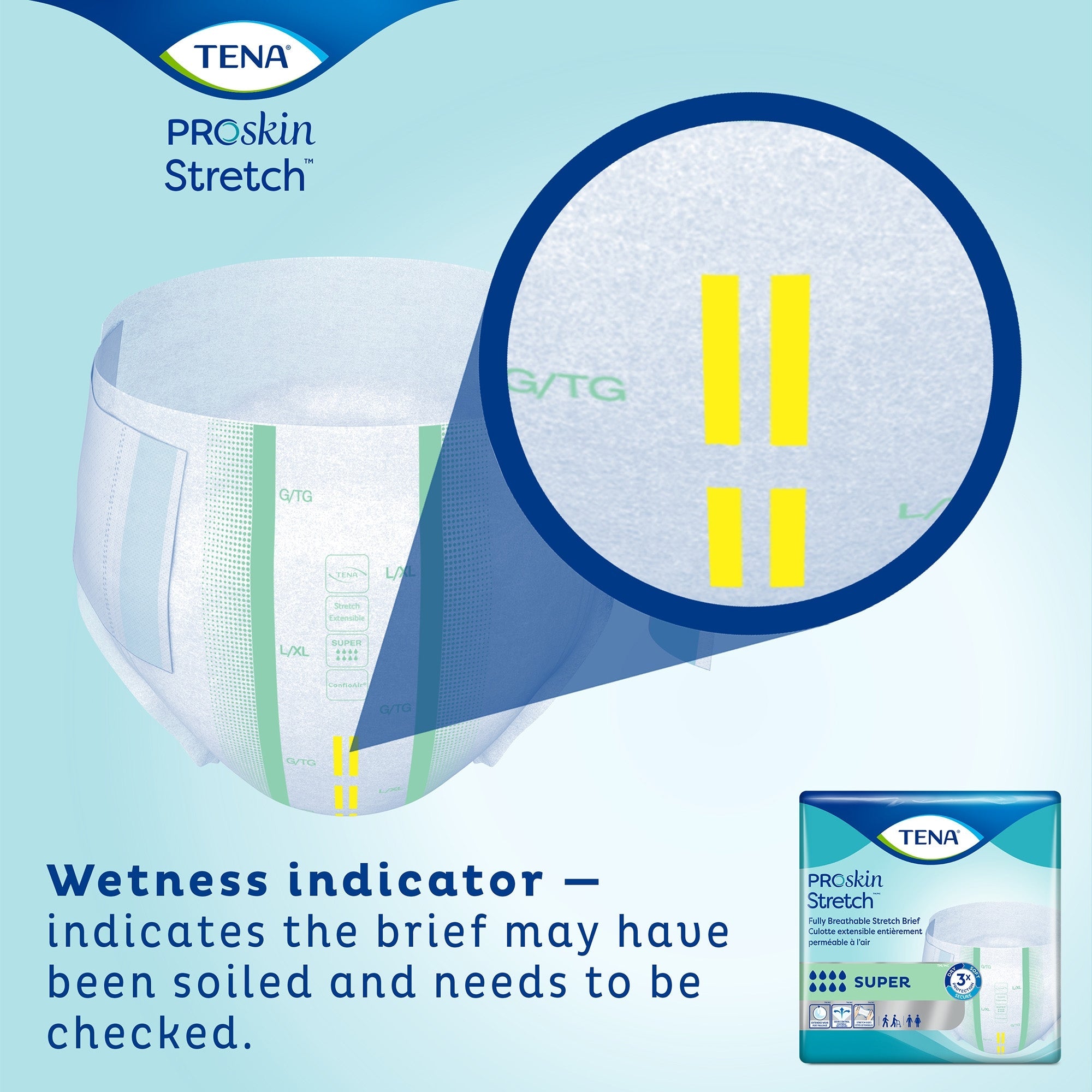 Tena ProSkin Stretch Super 3XL Incontinence Briefs, Heavy Absorbency (8-Pack)