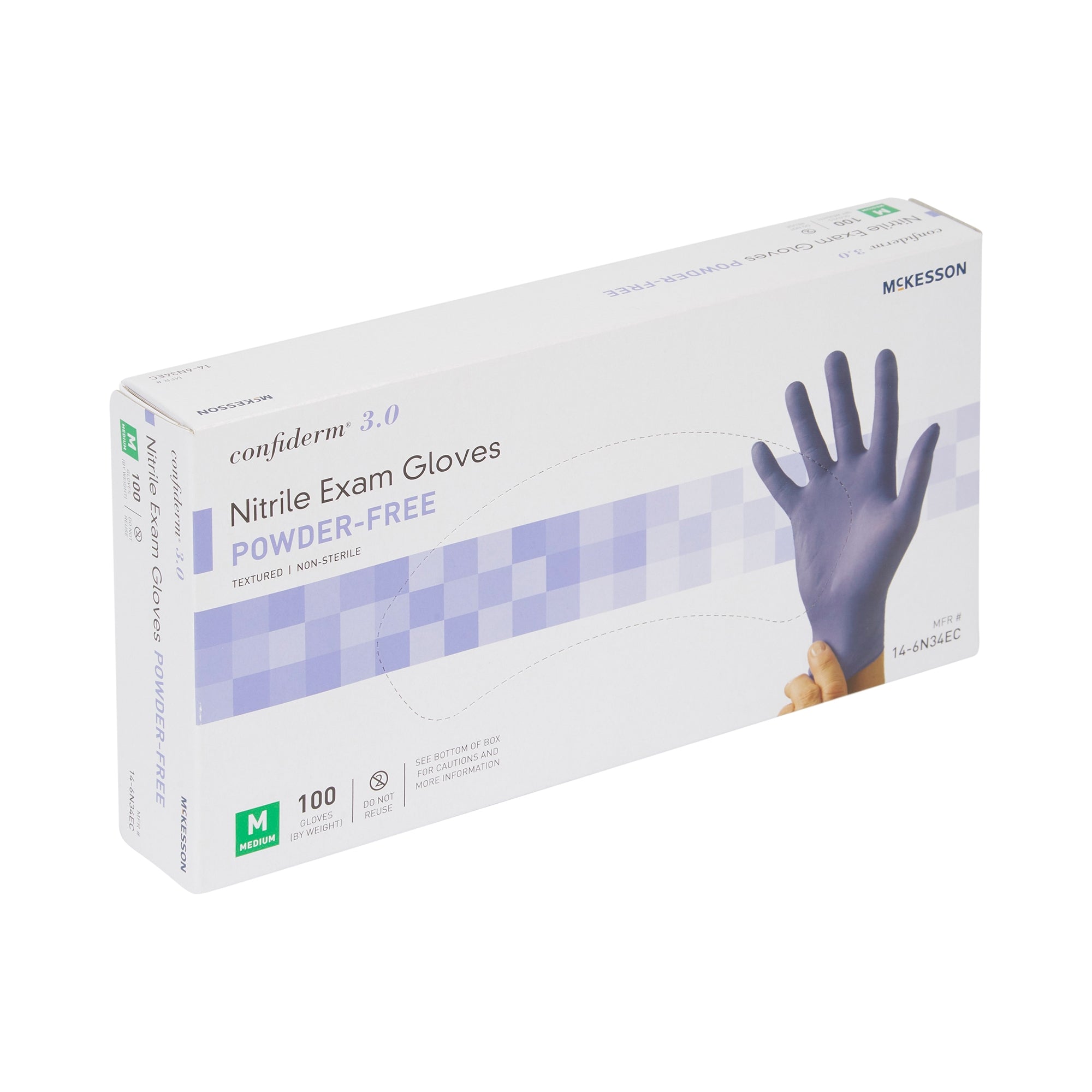 McKesson Confiderm® 3.0 Nitrile Gloves, Medium - Blue, 100ct