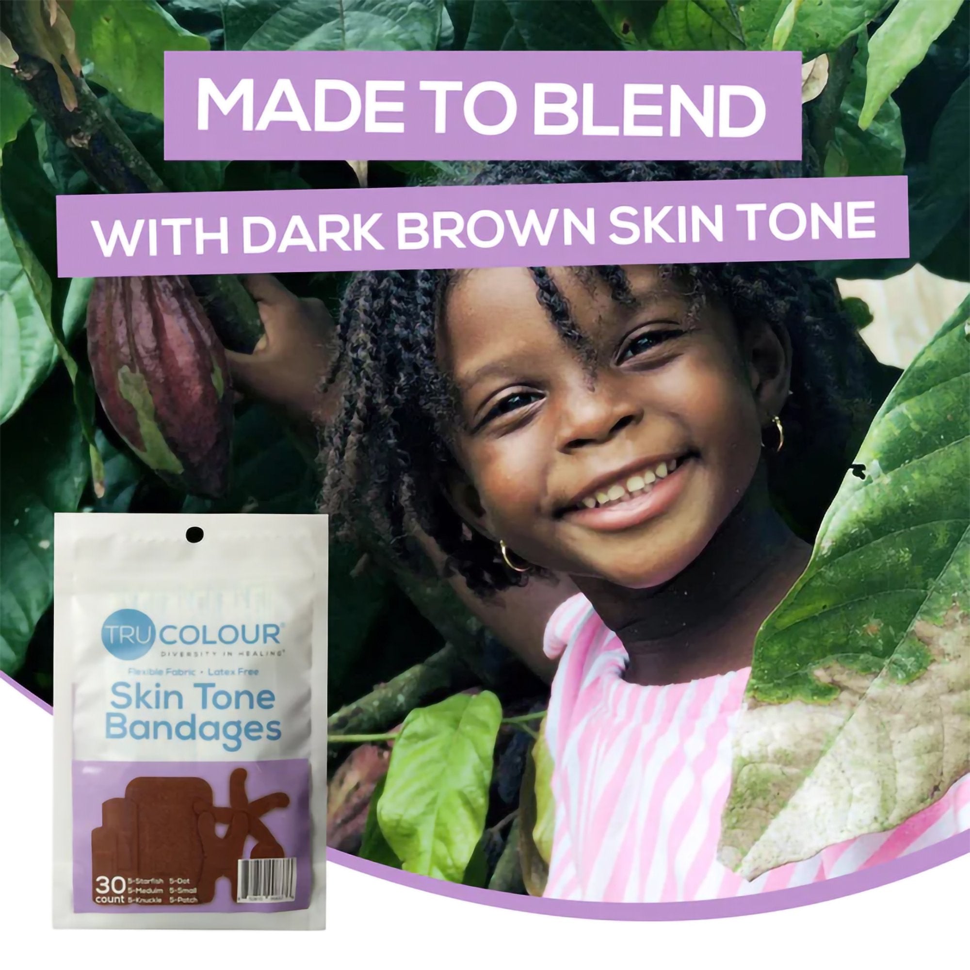 TruColour® Dark Brown Adhesive Strips, Assorted Shapes and Sizes (30 Units)