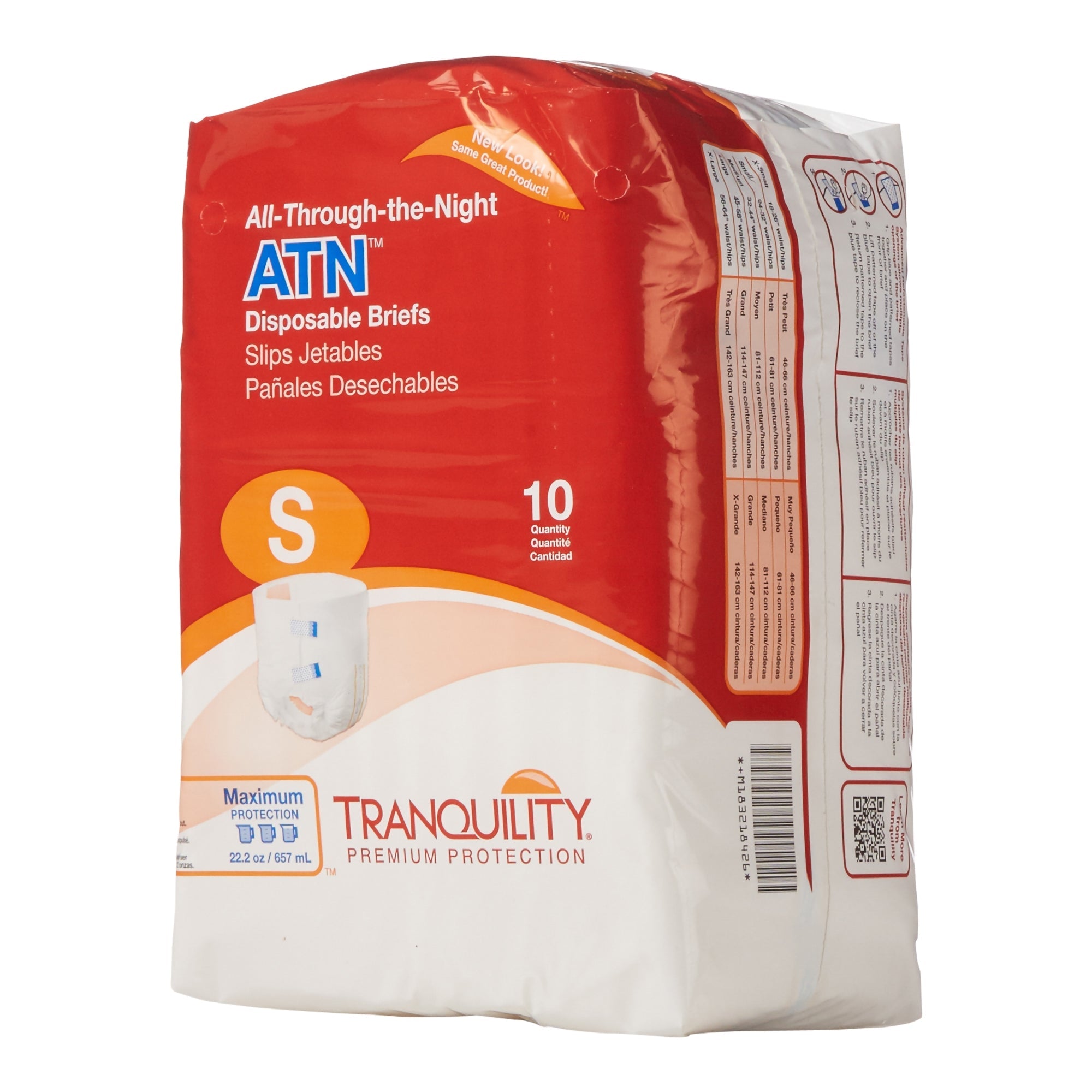 Tranquility® ATN Small Incontinence Briefs - Max Absorbency 10-Pack
