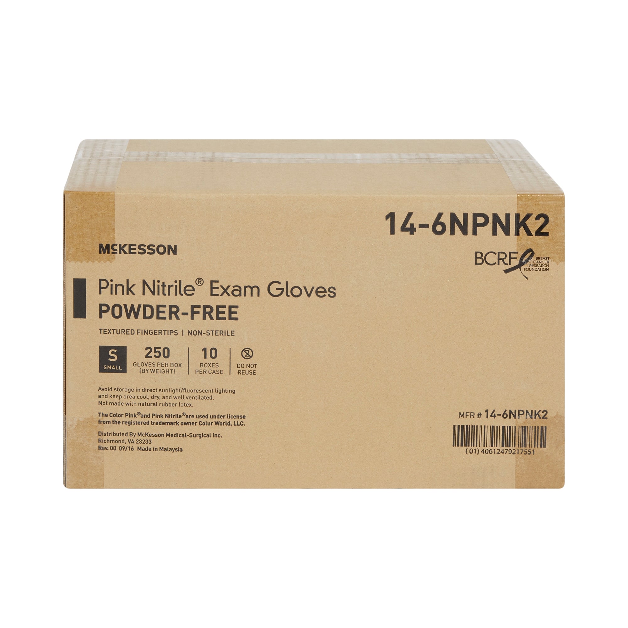 McKesson Pink Nitrile Exam Gloves, Small - Support Breast Cancer Awareness