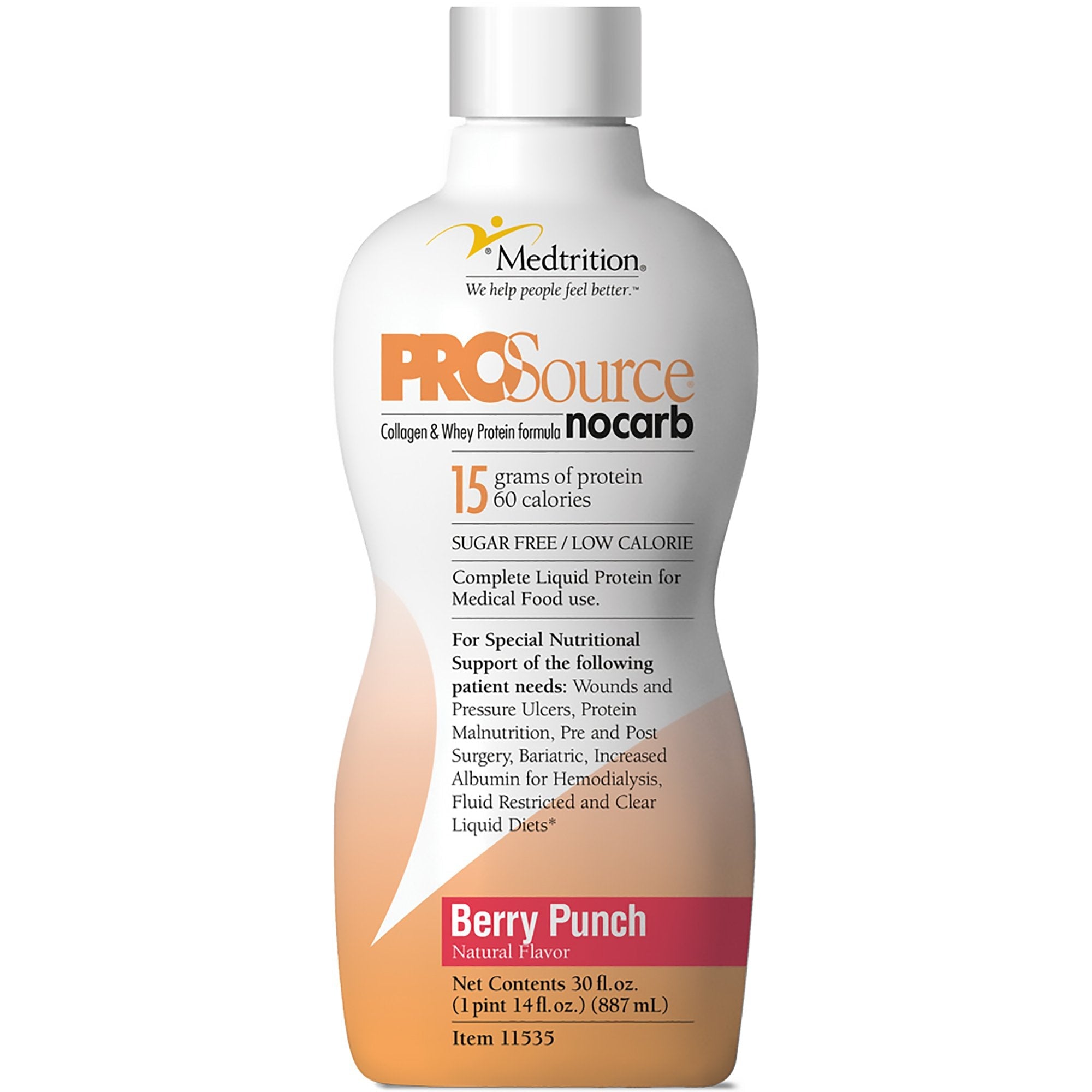 ProSource NoCarb™ Berry Punch Collagen and Whey Protein Formula, 32-ounce Bottle (1 Unit)