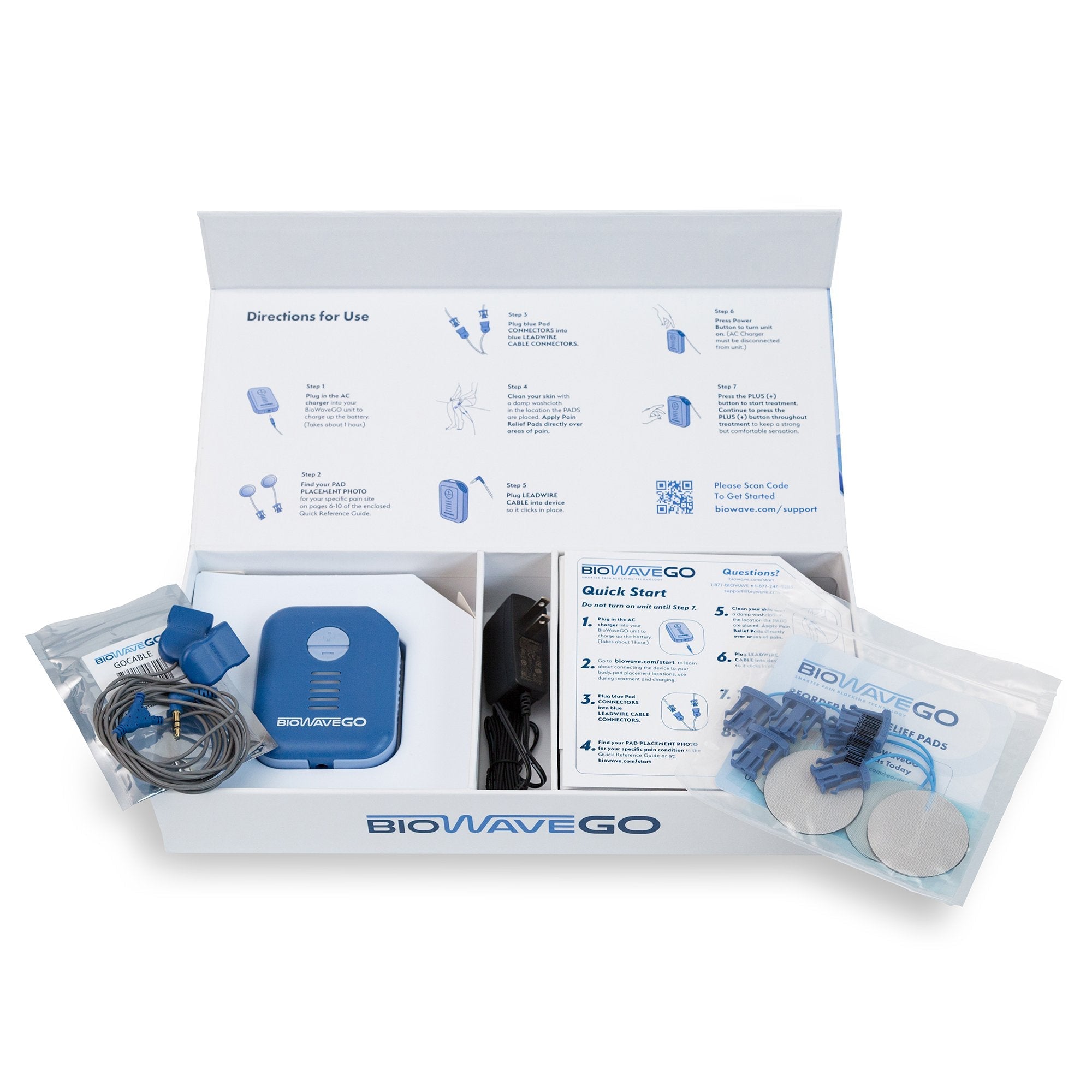 BioWaveGO Pain Relief Device for Back, Hip, Shoulder - Nerve Stimulator (1 Unit)