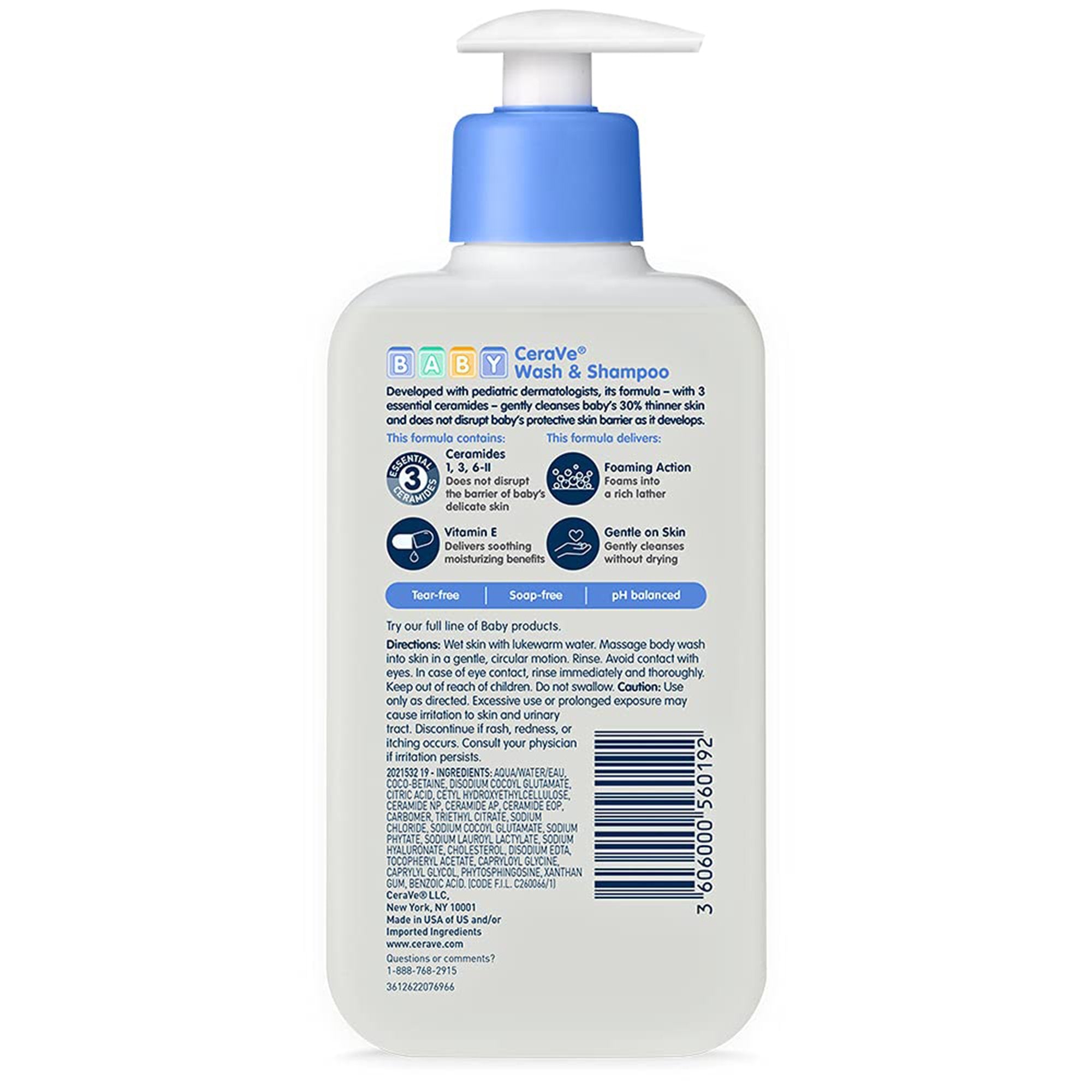 Baby Shampoo and Body Wash CeraVe® 8 oz. Pump Bottle Unscented (1 Unit)