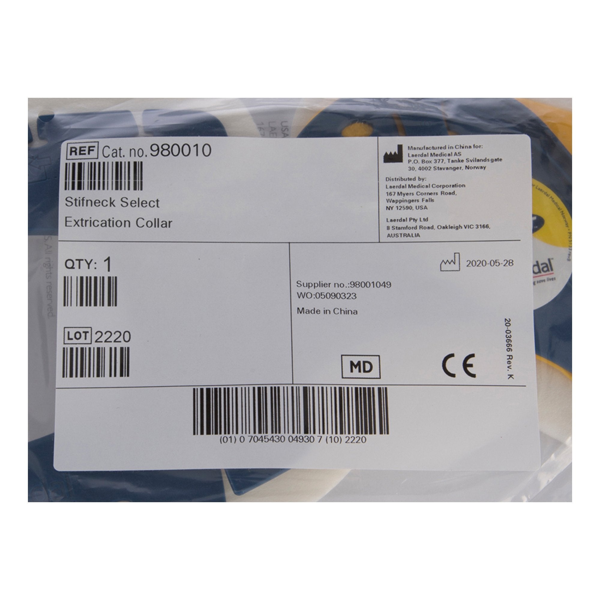 Stifneck® Extrication Cervical Collar, One Size Fits Most (1 Unit)