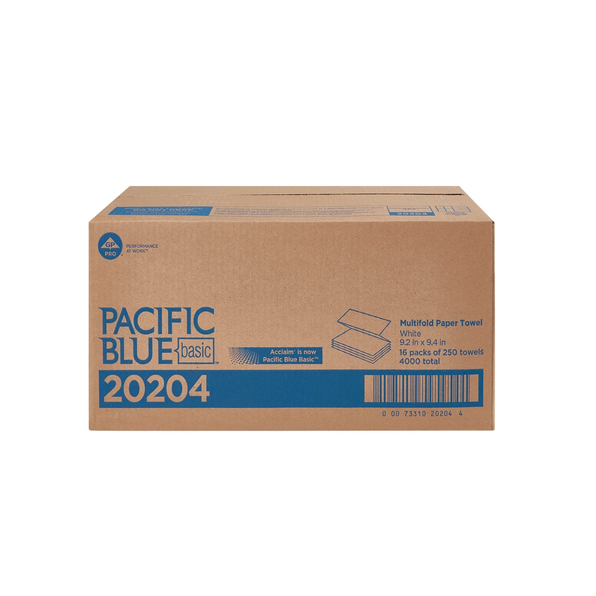 Pacific Blue Basic™ Multi-Fold Paper Towel, 250 per Pack (16 Units)