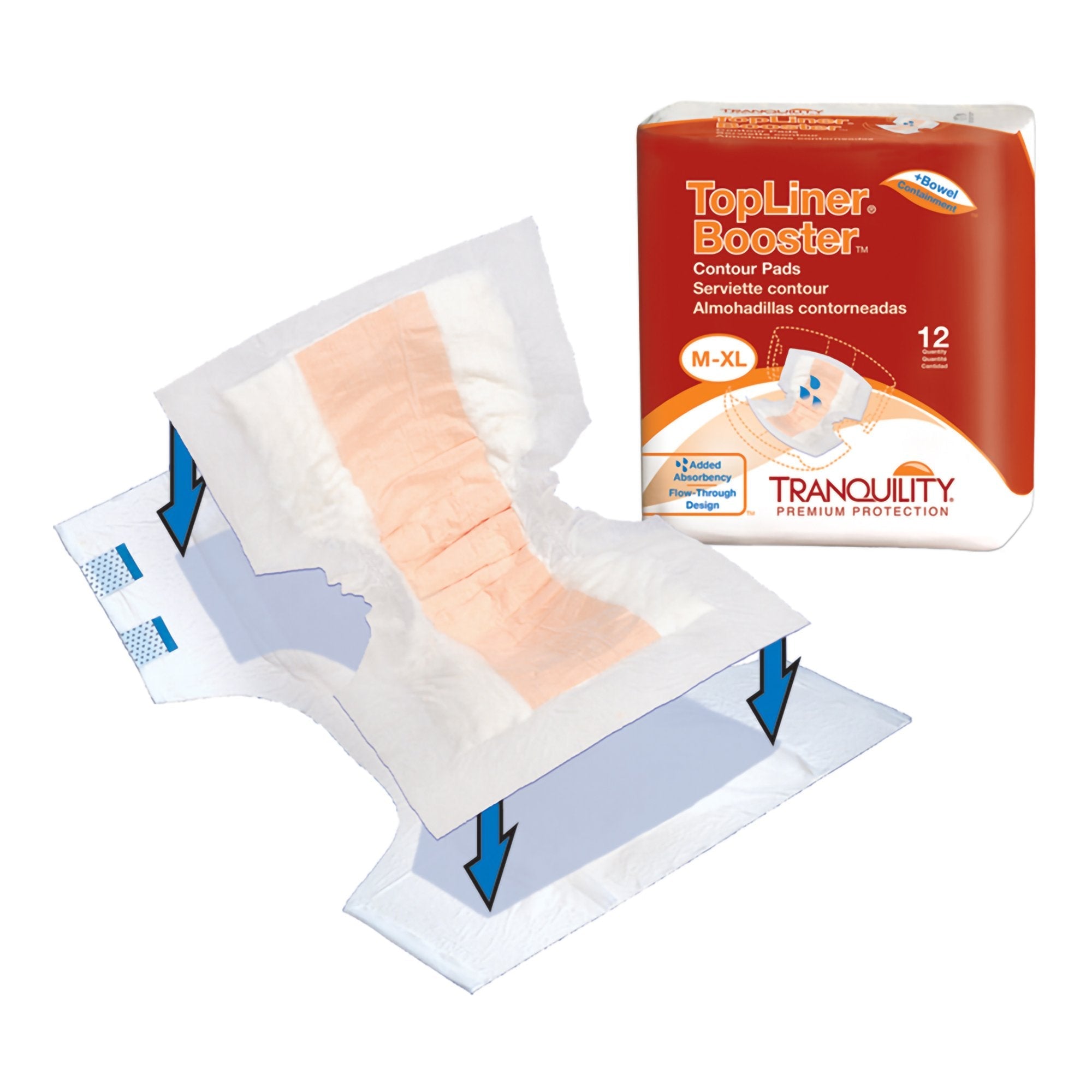 Tranquility Top Liner Booster Pad 13.5x21.5" - Heavy Absorbency Incontinence Aid