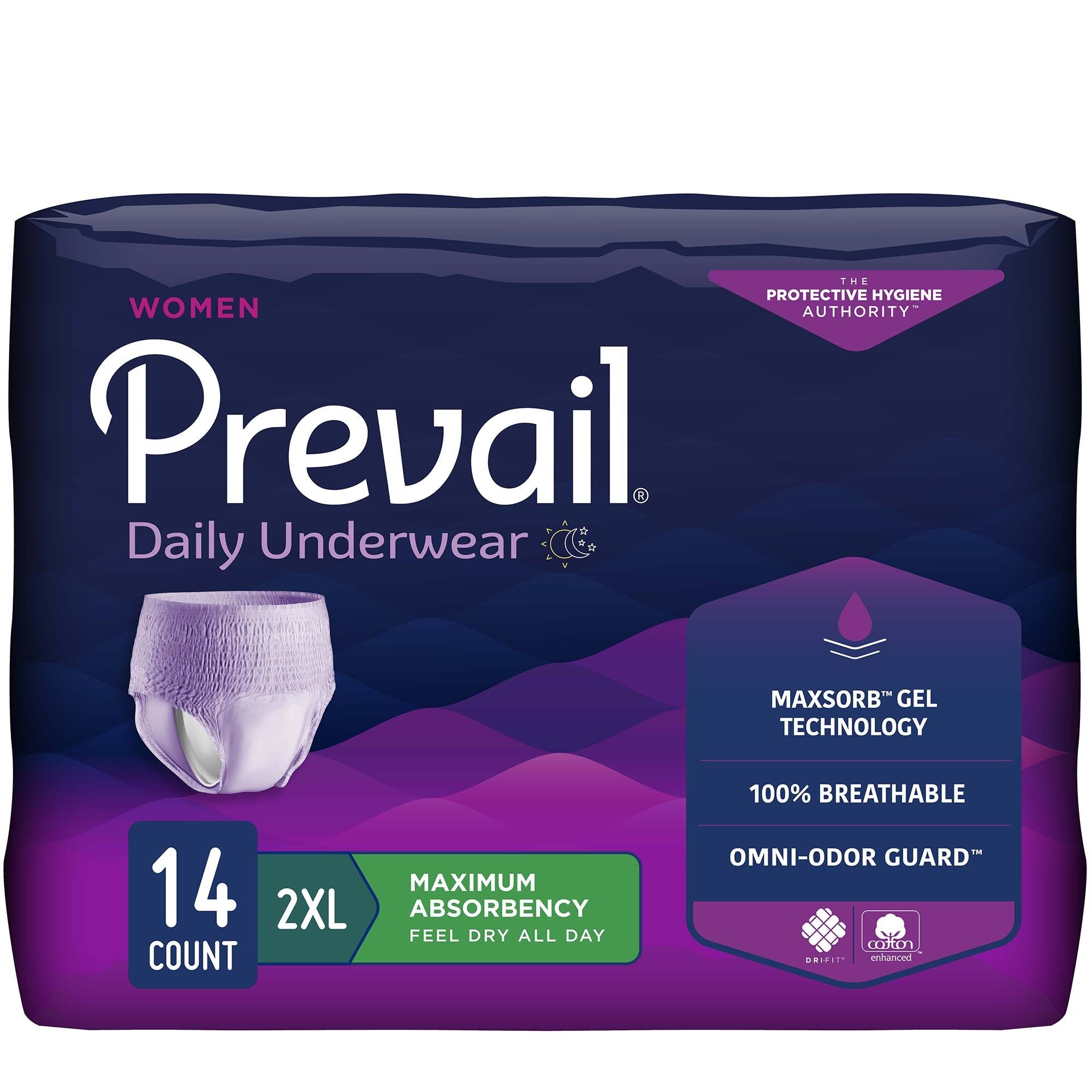 Prevail® 2XL Women's Daily Absorbent Underwear - Comfort & Protection