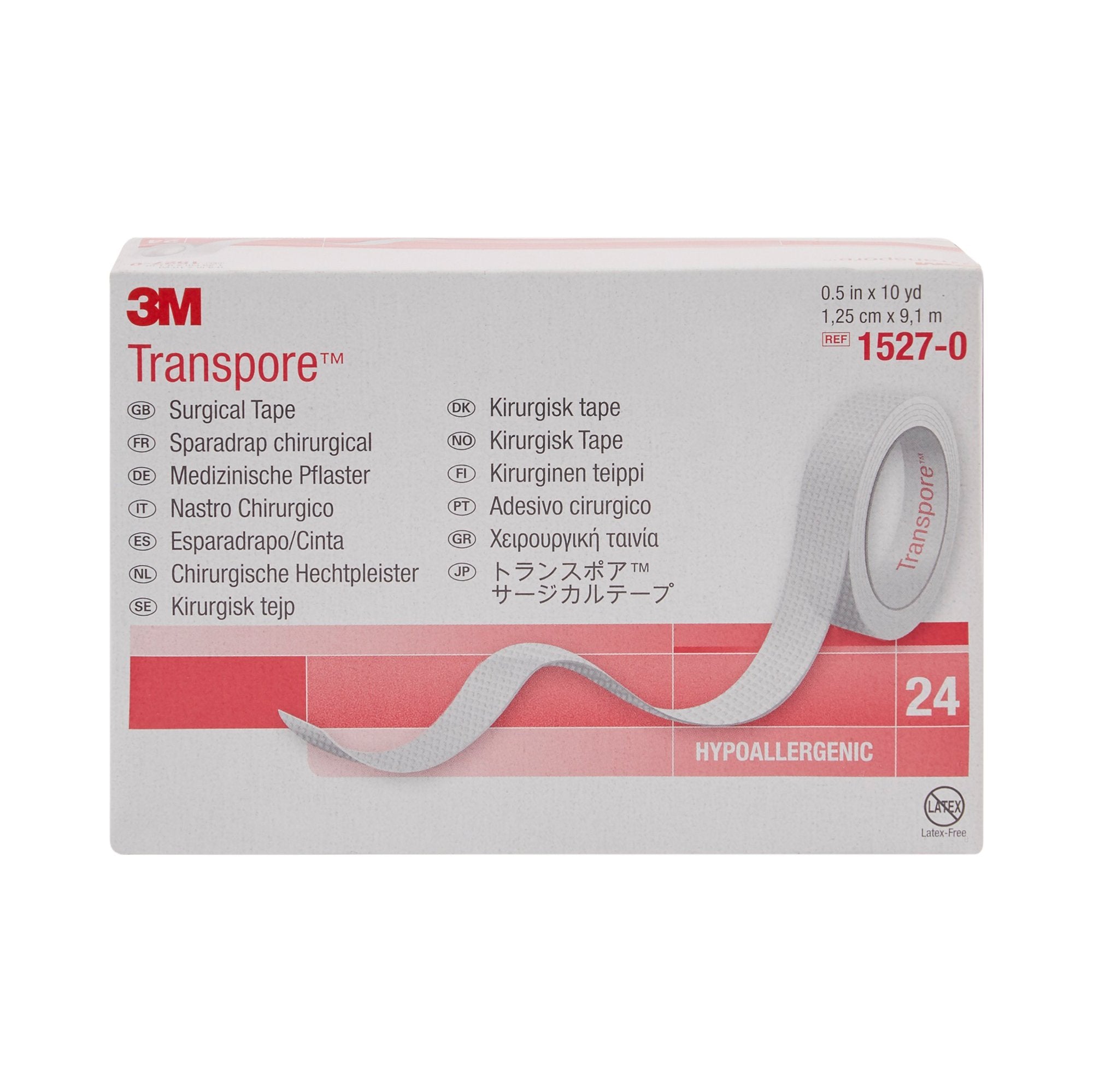 3M™ Transpore™ Plastic Medical Tape, 1/2 Inch x 10 Yard, Transparent (24 Units)