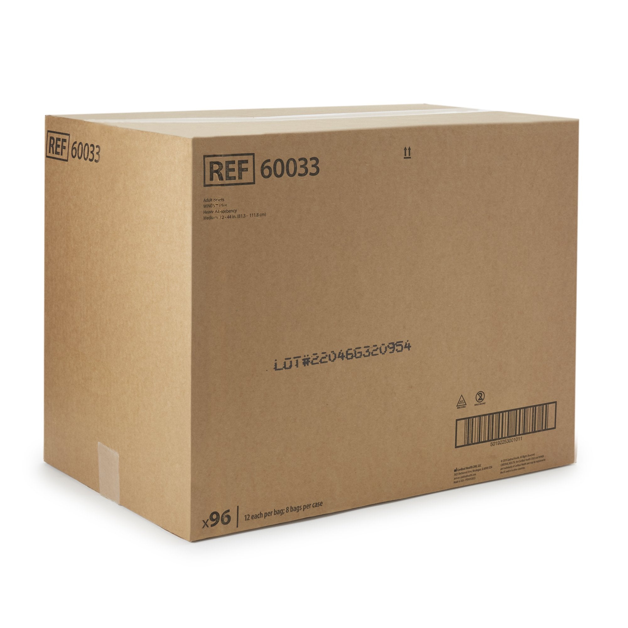 Wings™ Plus Heavy Absorbency Incontinence Brief, Medium (12 Units)