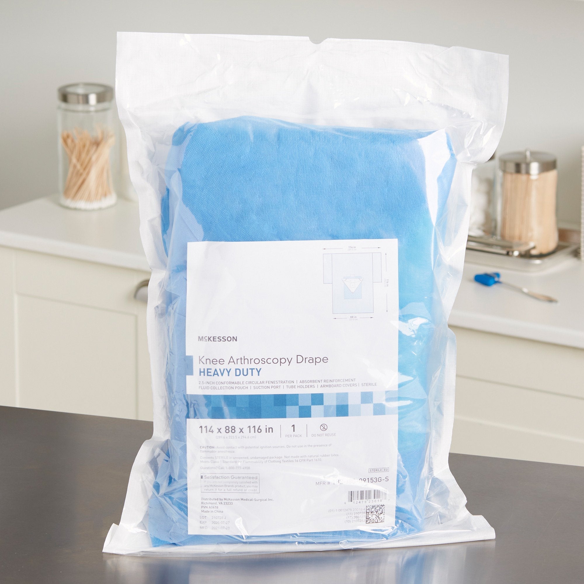 McKesson Heavy-Duty Knee Arthroscopy Drape, 114 x 88 x 116 Inch (1 Unit)