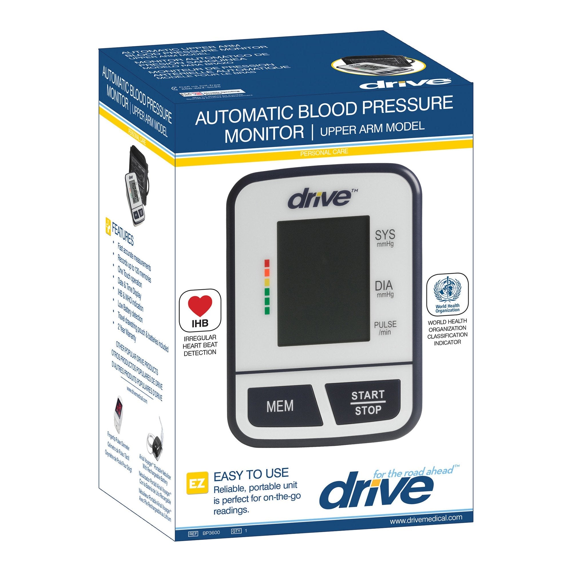 drive Medical Digital Blood Pressure Monitoring Unit, Large Size, Upper Arm (1 Unit)
