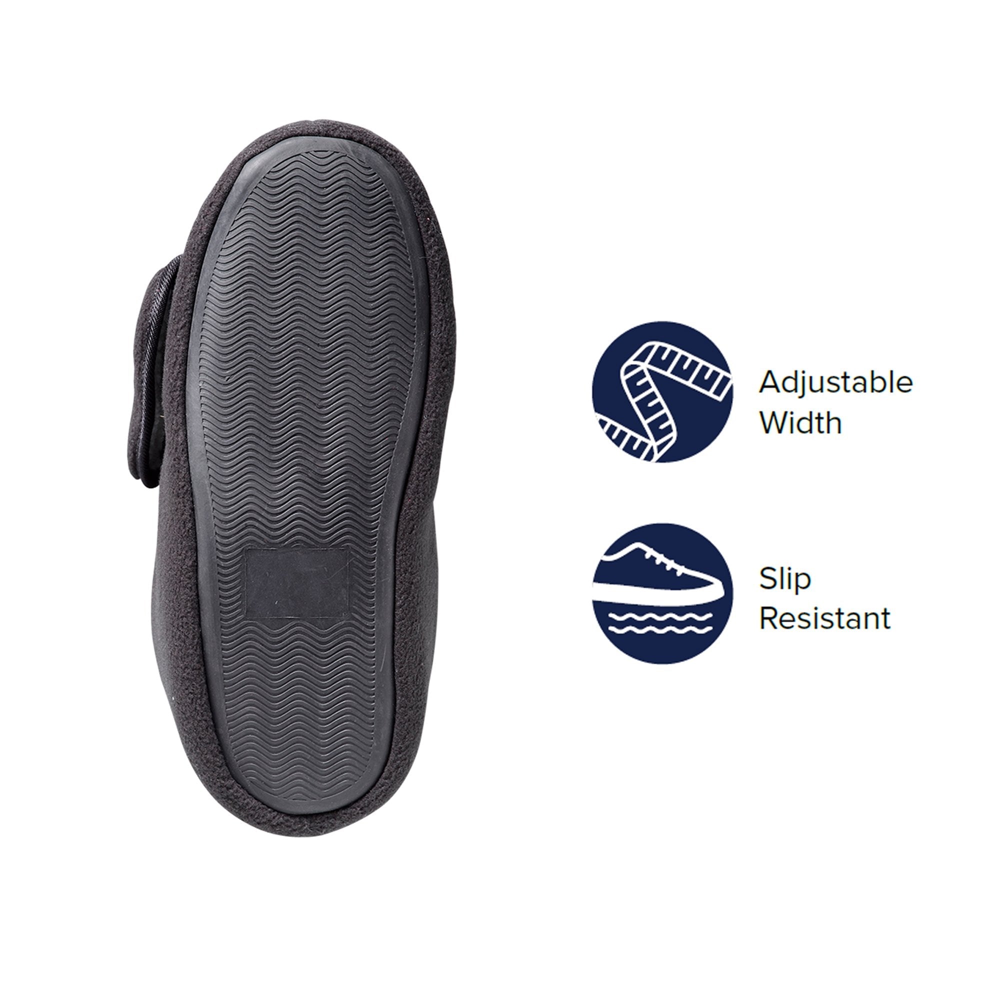 Silverts® Deep and Wide Diabetic Bootie Slippers, Black, X-Small (1 Unit)