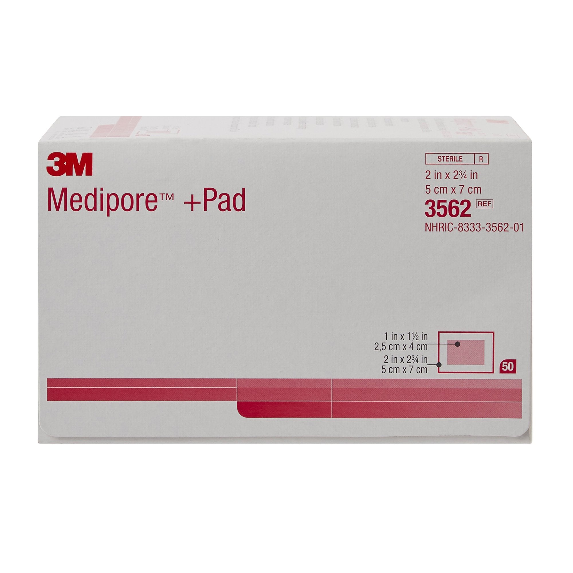 3M™ Medipore™ Sterile Adhesive Dressings, 2 x 2-3/4 Inch (50 Units)