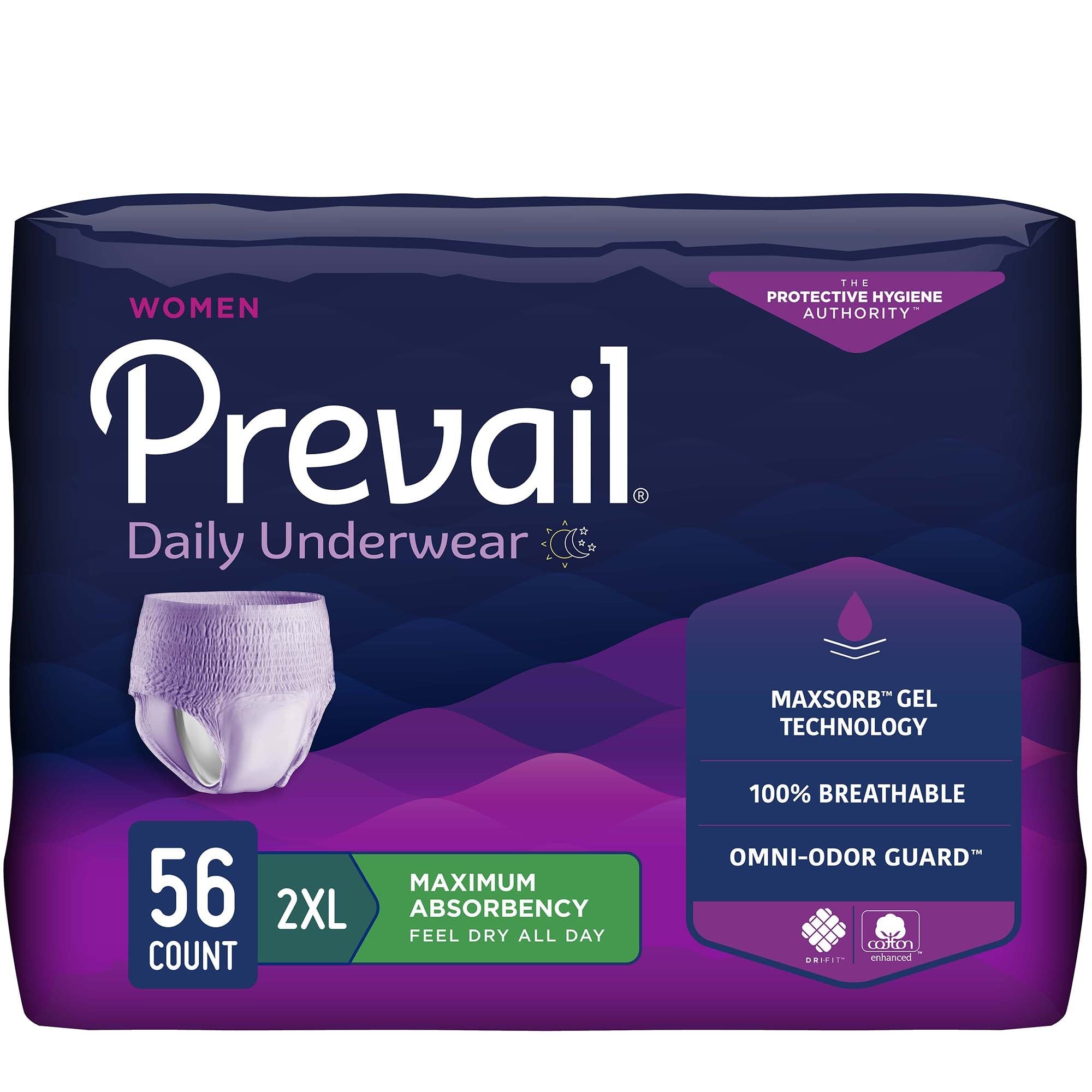 Prevail® 2XL Women's Daily Absorbent Underwear - Comfort & Protection