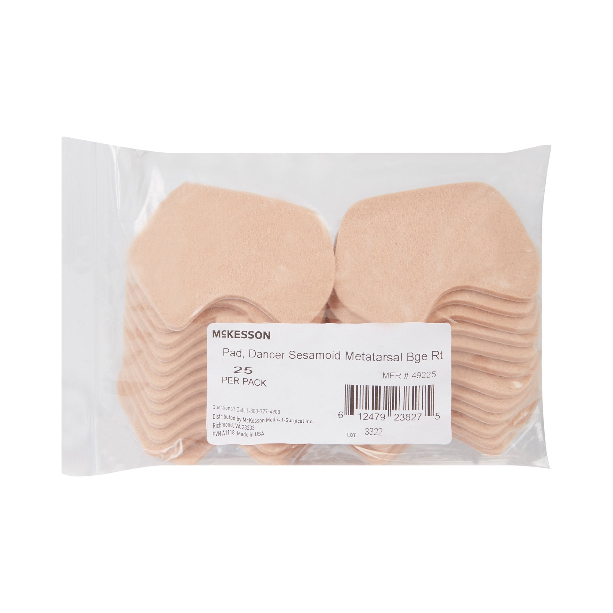 McKesson Dancer Sesamoid Pad for Right Foot (25 Units)