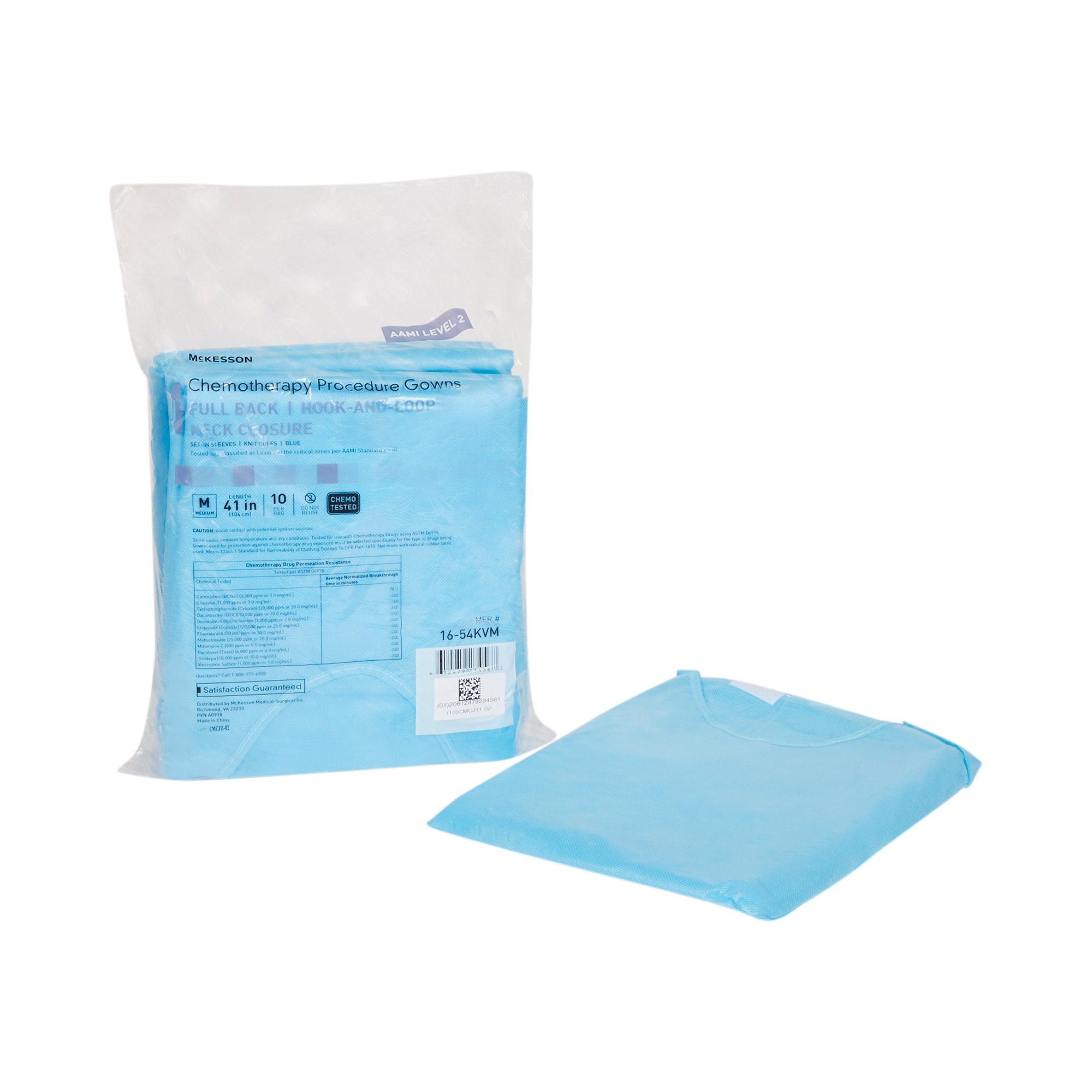 McKesson Full Back Chemotherapy Procedure Gown, Medium (30 Units)