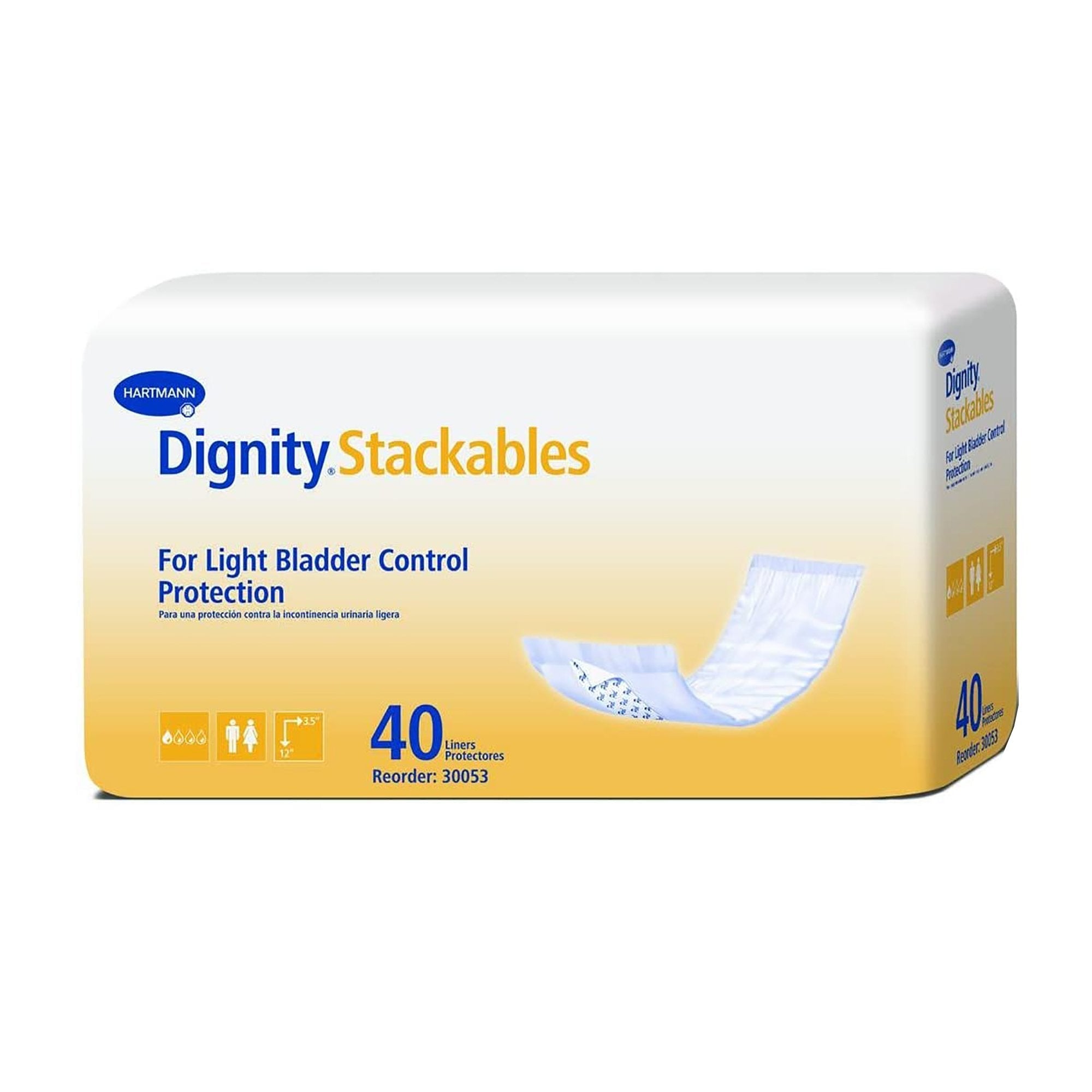 Dignity Stackables Bladder Control Pad, Disposable, Light Absorbency, Polymer Core, Adult, Unisex (45 Units)