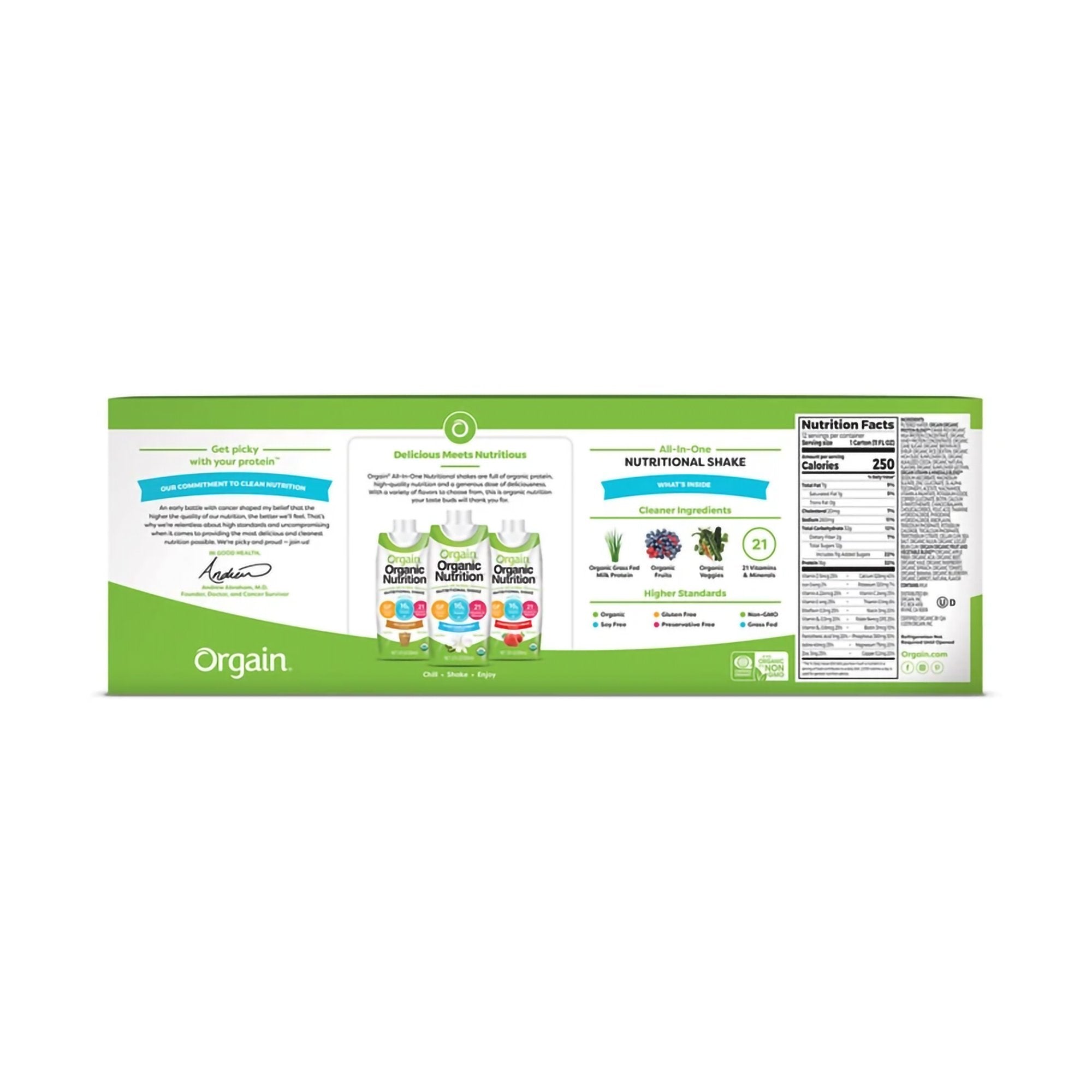 Orgain® Organic Nutrition™ Chocolate Nutritional Shake, 11-ounce carton (4 Units)