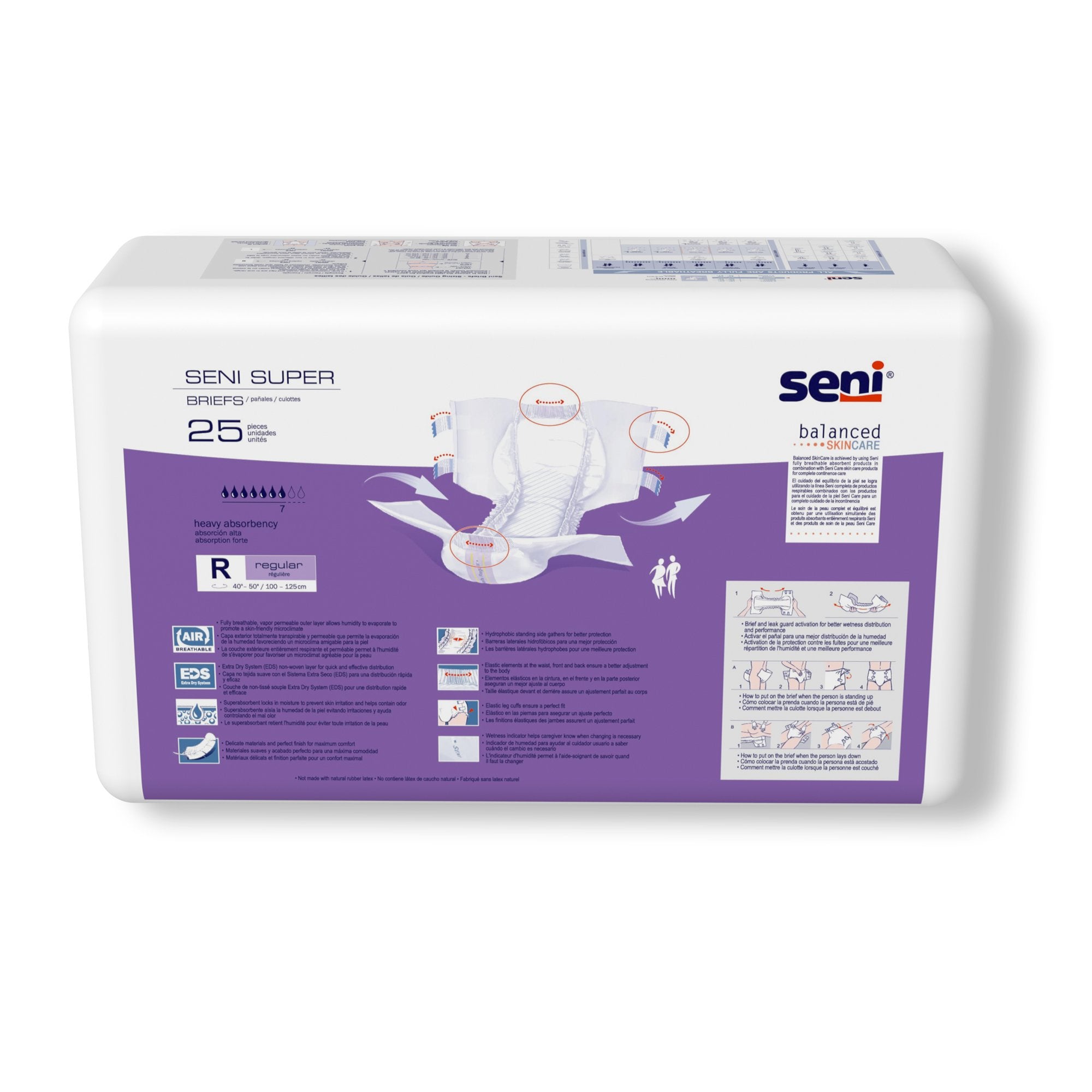 Seni® Super Heavy Absorbency Incontinence Brief, Regular (25 Units)
