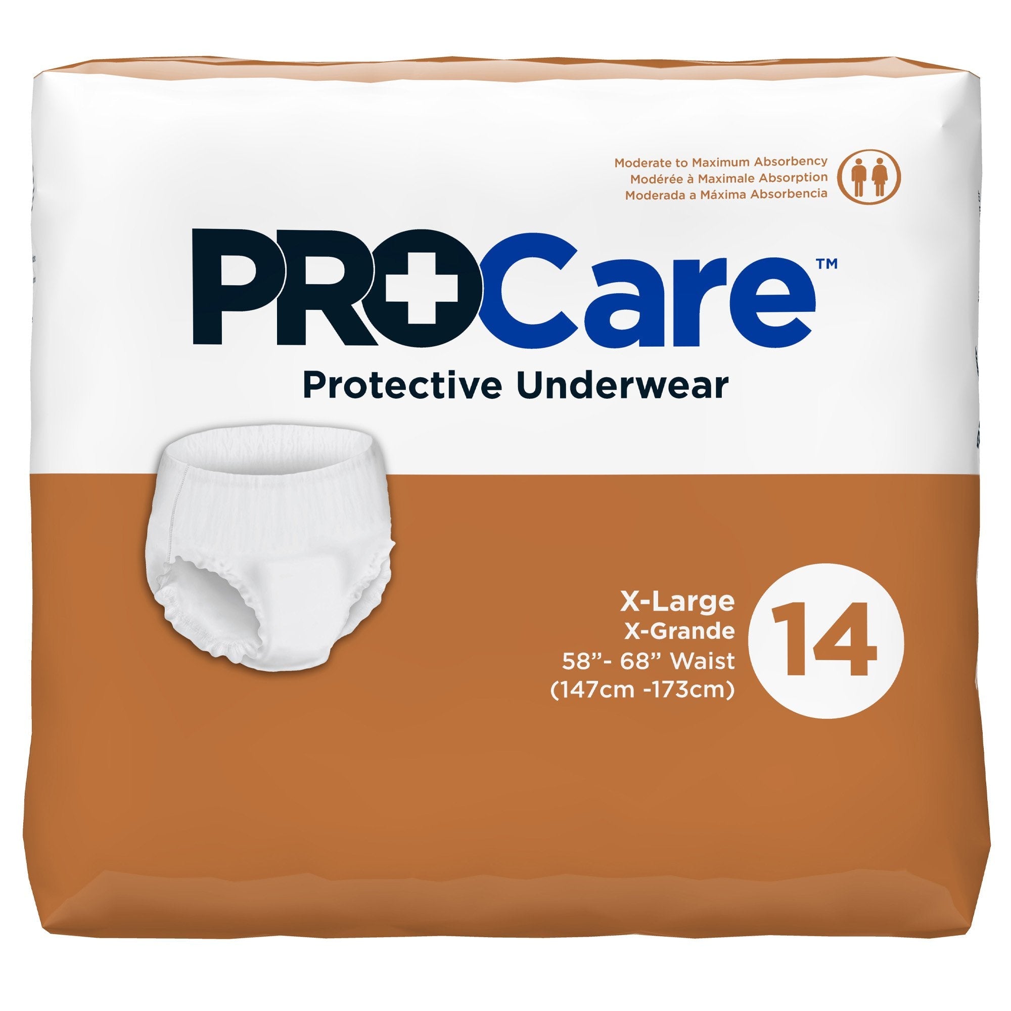 ProCare™ Moderate to Maximum Absorbent Underwear, Extra Large (14 Units)