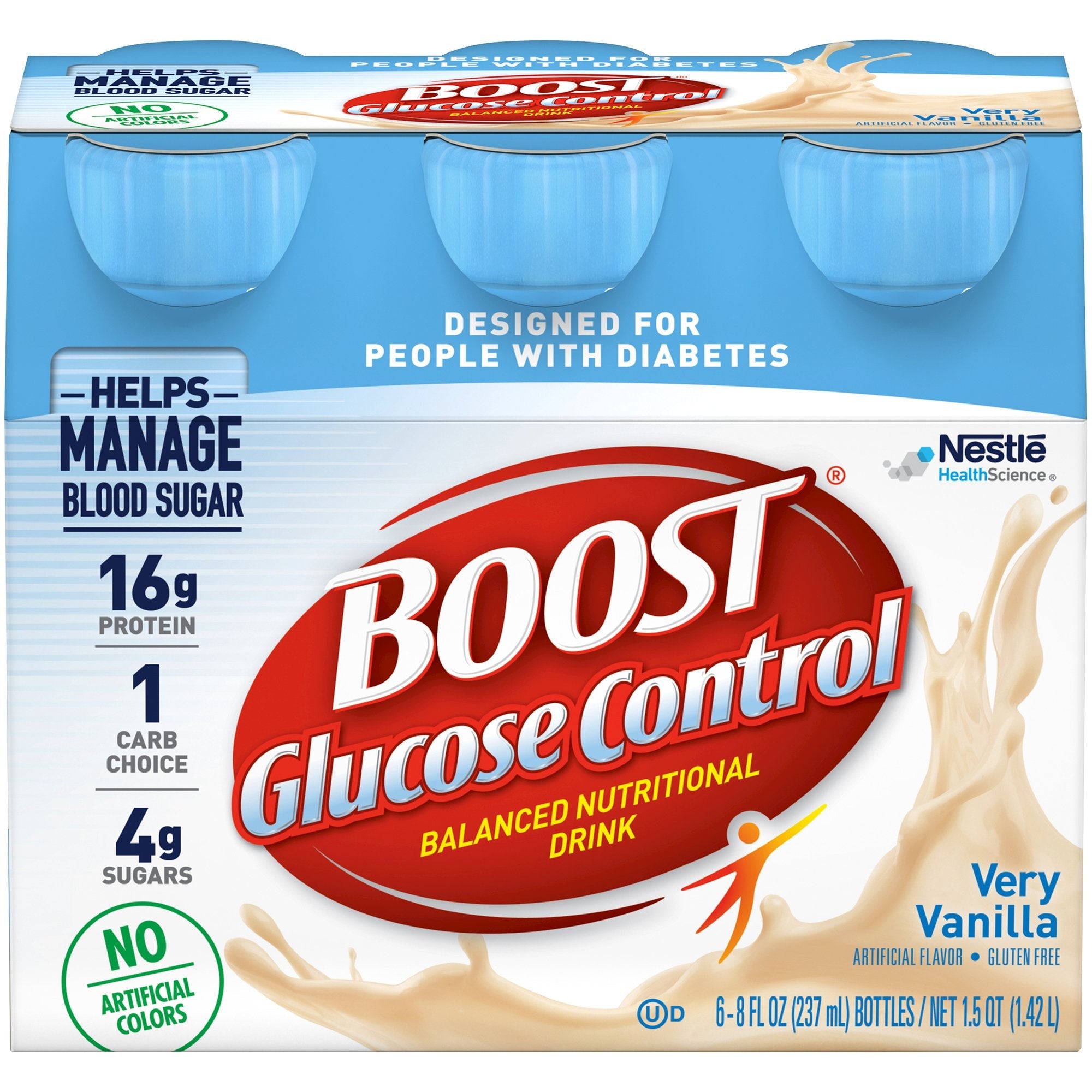 Boost® Glucose Control Vanilla Balanced Nutritional Drink, 8-ounce Bottle (6 Units)