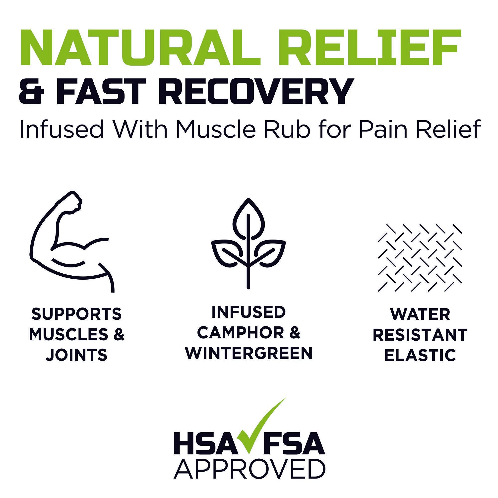 Green Drop Sports Tape, Infused Kinesiology Tape for Recovery – 20 Precut, 10-Inch Strips (20 Units)