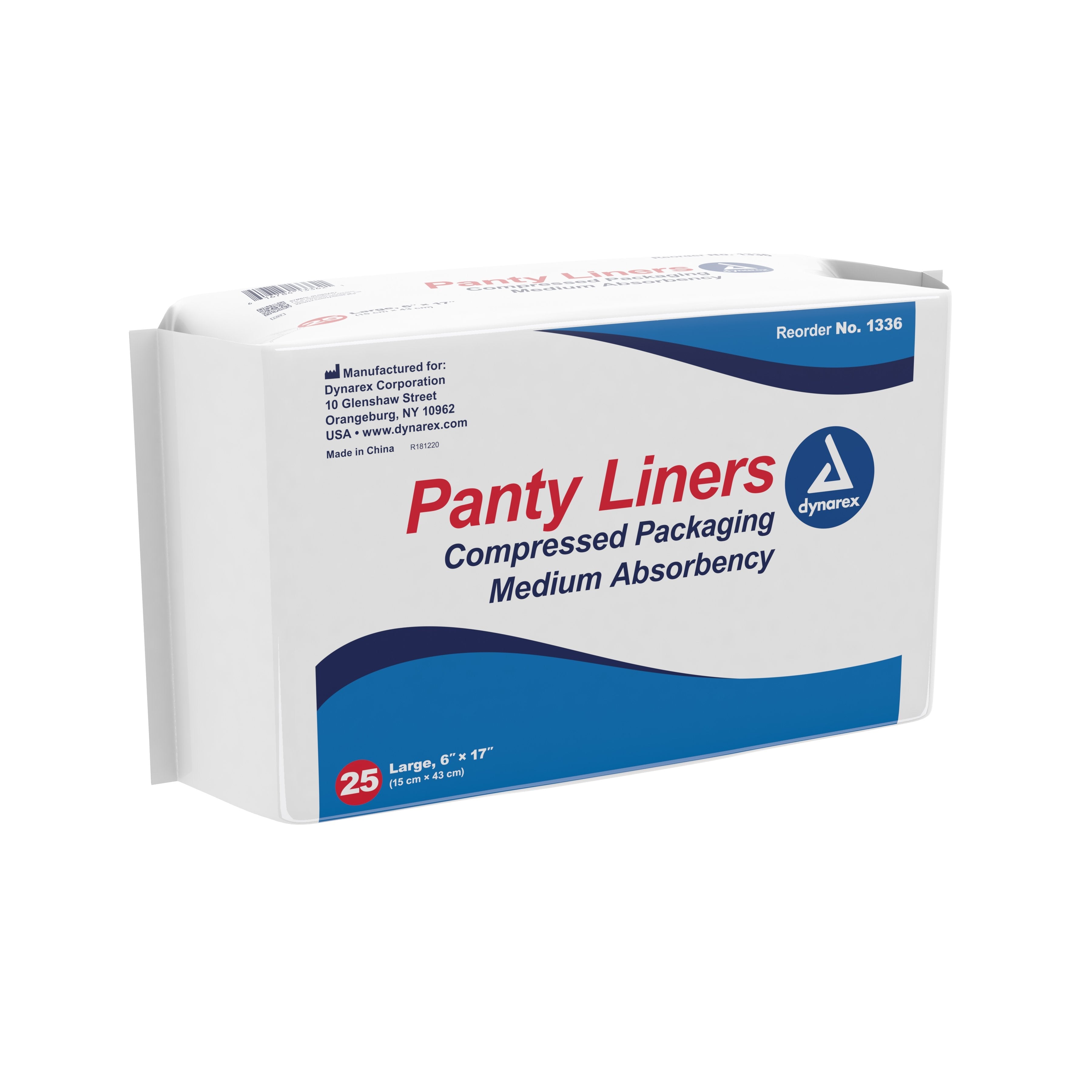 Dynarex® Medium Absorbency Bladder Control Pad, 6 x 17 Inch (25 Units)