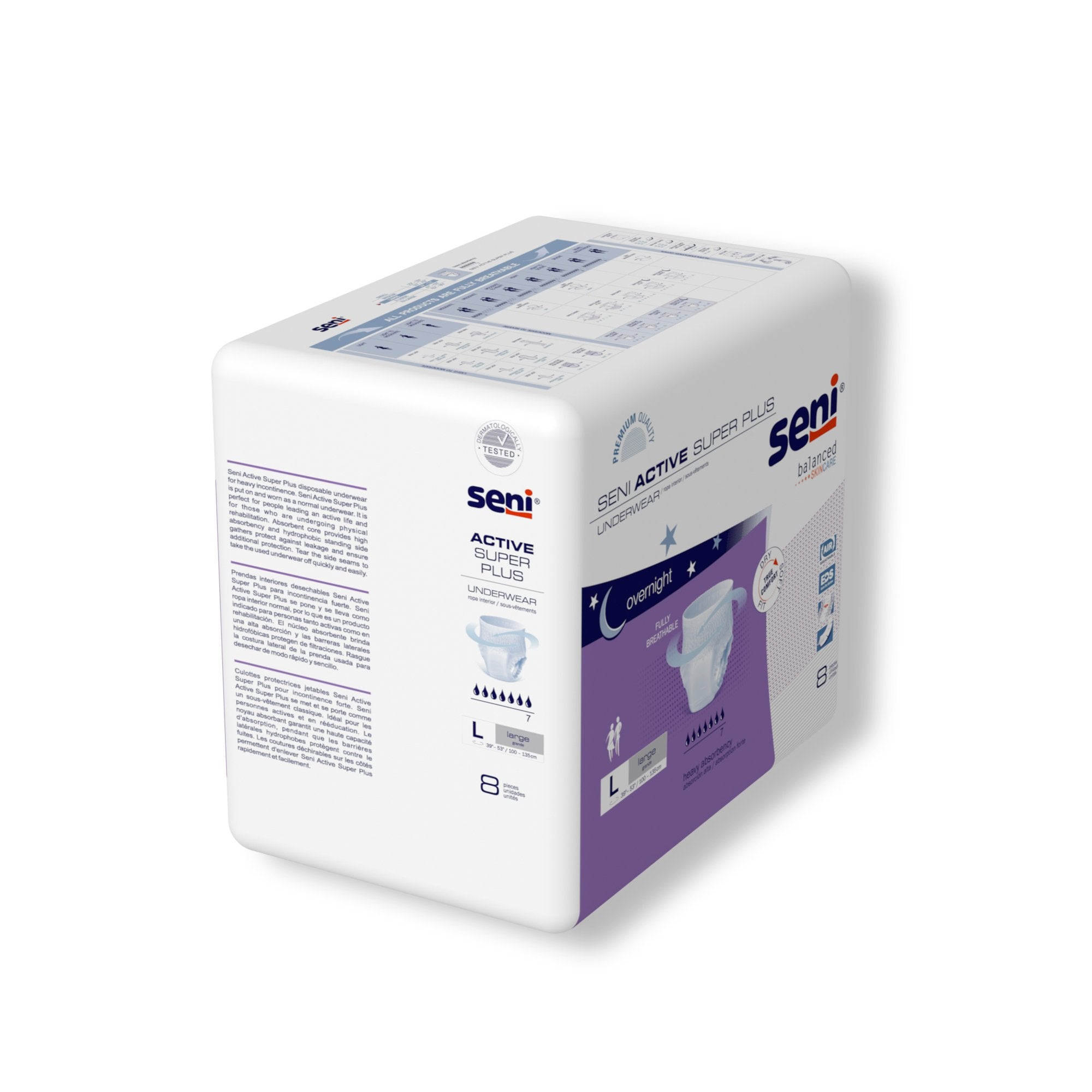 Seni® Active Super Plus Heavy Absorbent Underwear, Large (8 Units)