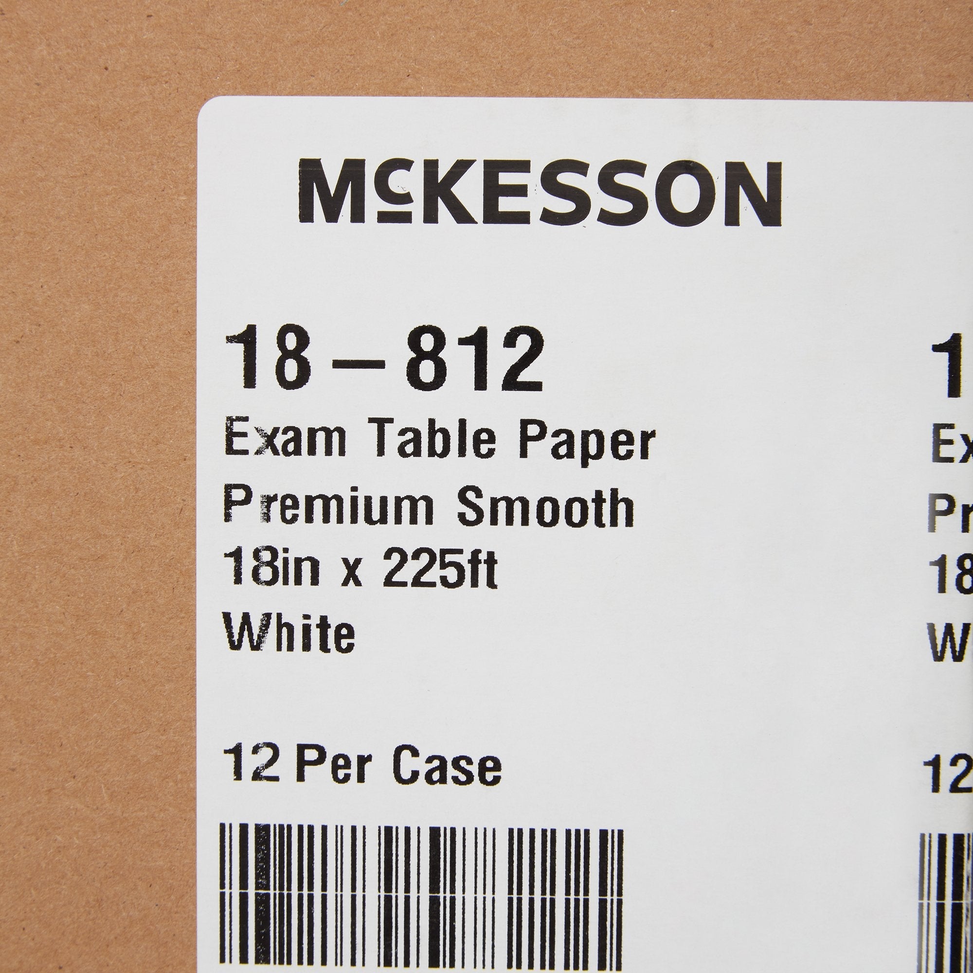 McKesson Smooth Table Paper, 18 Inch x 75 Yard, White (12 Units)