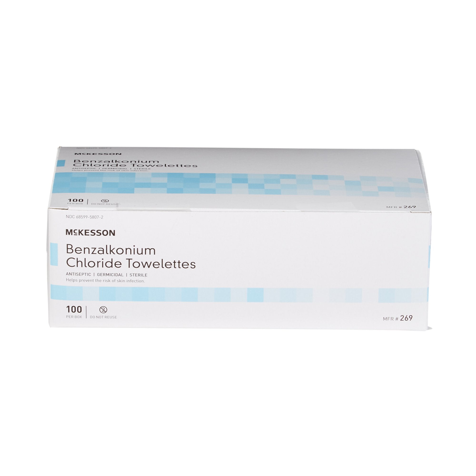 McKesson Sanitizing Skin Wipes - Antiseptic Towelettes, 100ct Pack