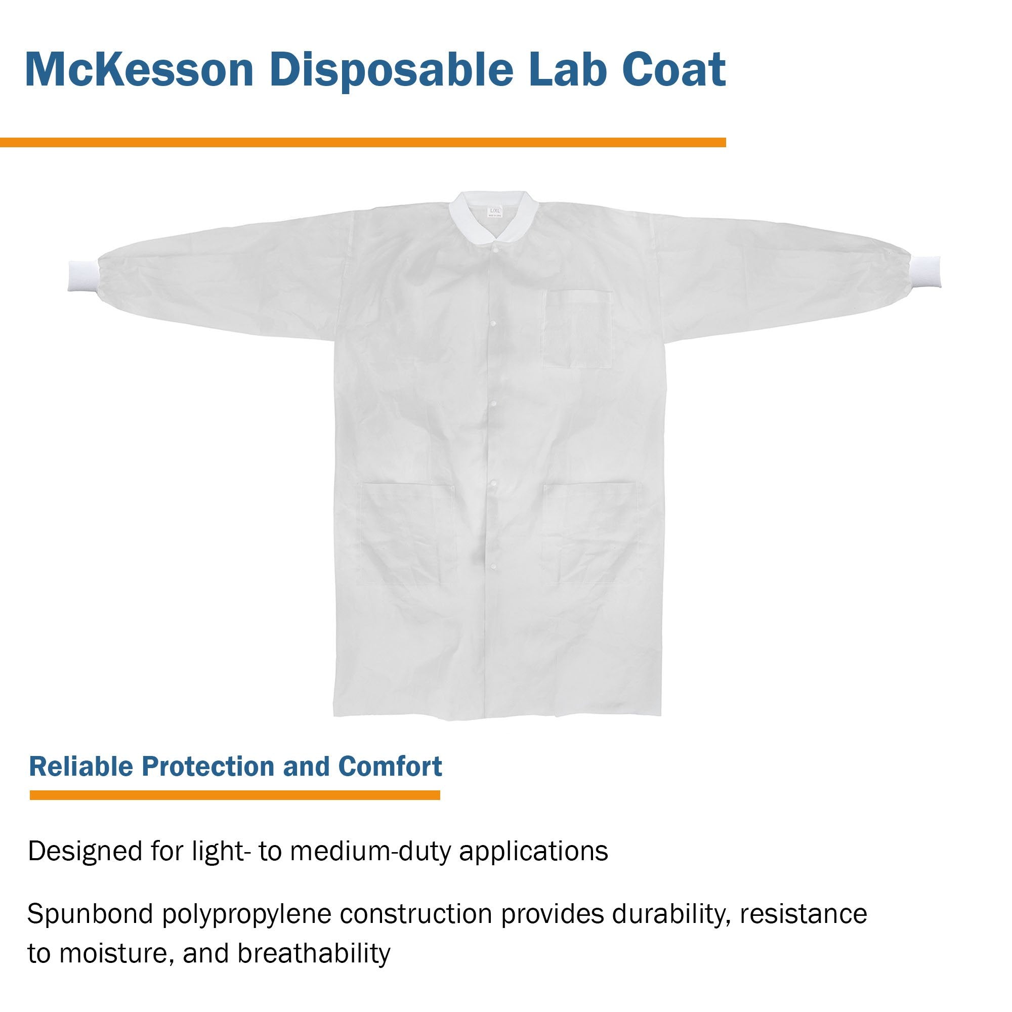 McKesson Lab Coat, Small / Medium, White (10 Units)