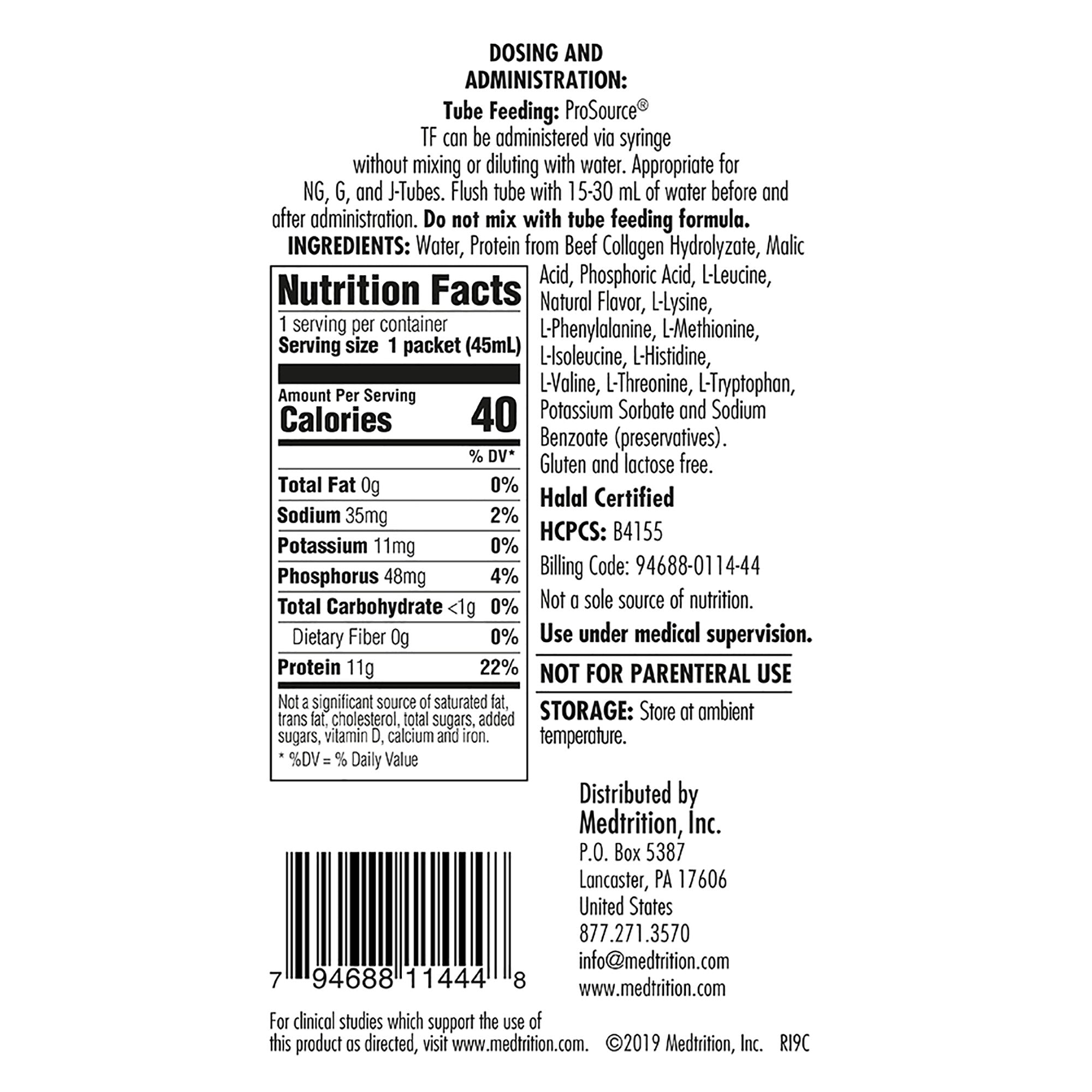 ProSource TF Ready to Hang Tube Feeding Formula, 45 mL Pouch (1 Unit)