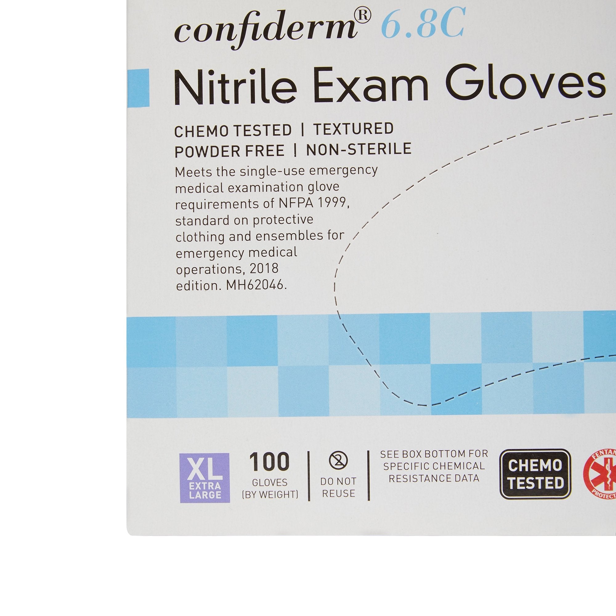 McKesson Confiderm® 6.8C Nitrile Exam Glove, Extra Large, Blue (100 Units)